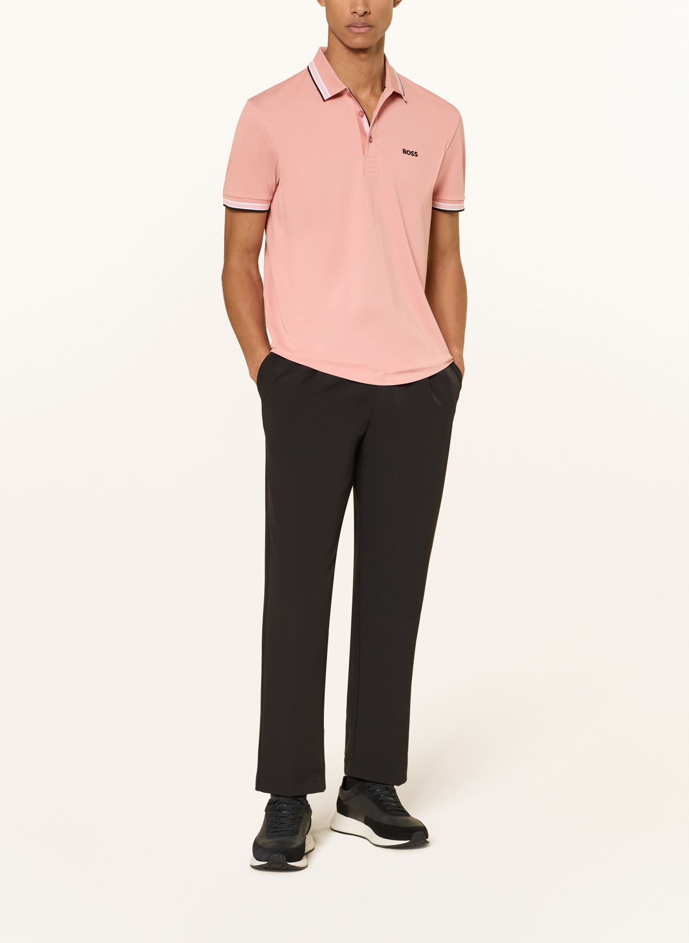 BOSS Piqué poloshirt PADDY CURVED Regular Fit: ROZE