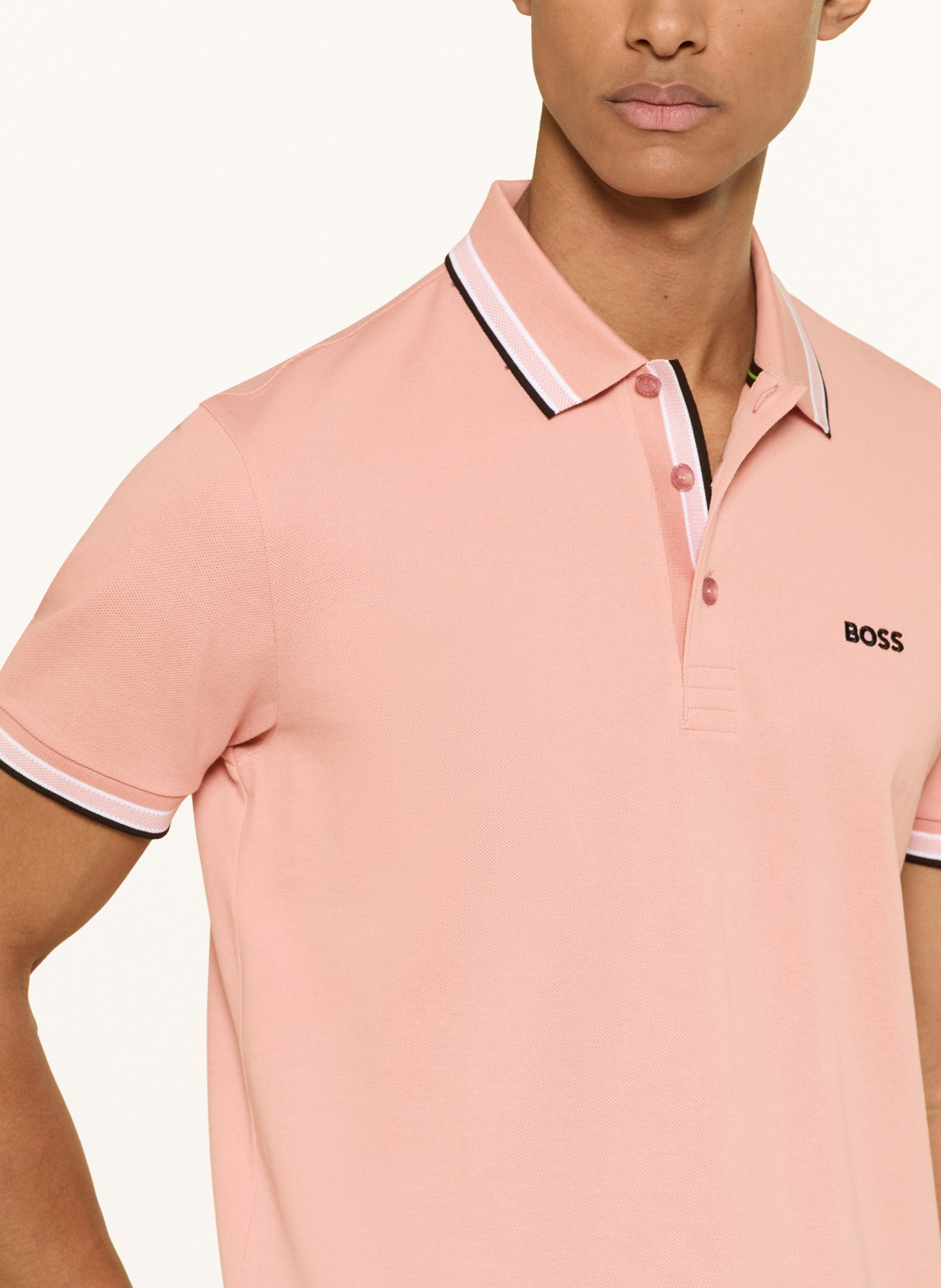 BOSS Piqué poloshirt PADDY CURVED Regular Fit: ROZE