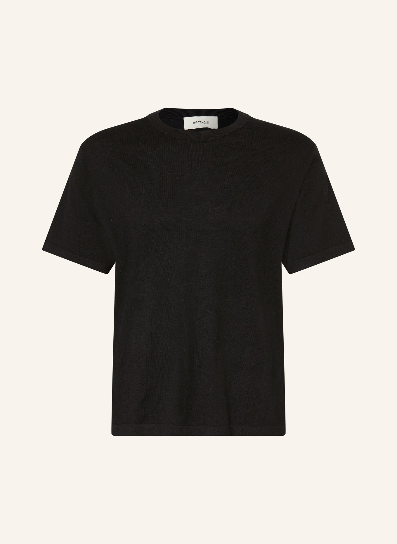 LISA YANG Gebreid shirt BRADLEY met kasjmier: ZWART