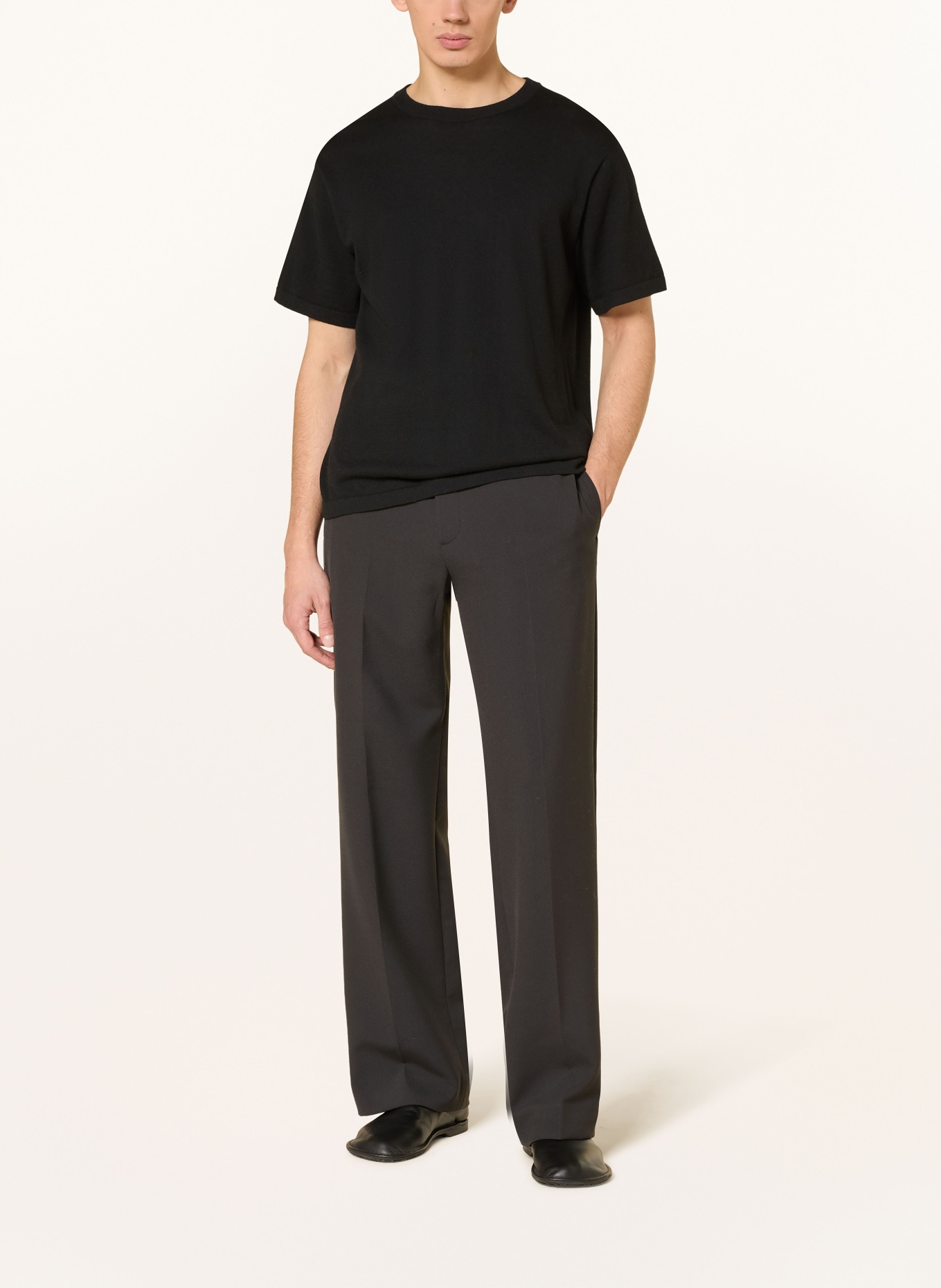 LISA YANG Gebreid shirt BRADLEY met kasjmier: ZWART