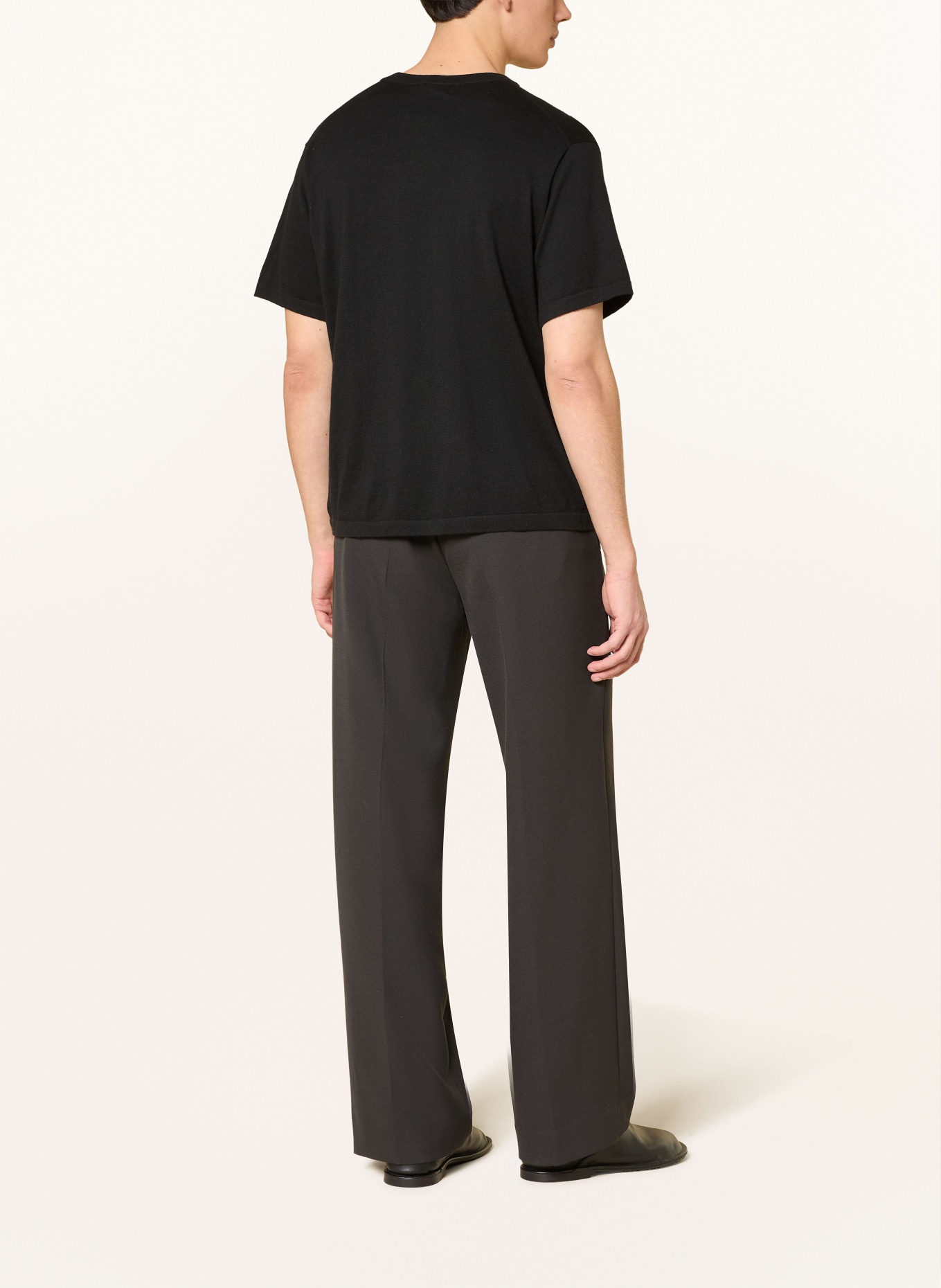 LISA YANG Gebreid shirt BRADLEY met kasjmier: ZWART