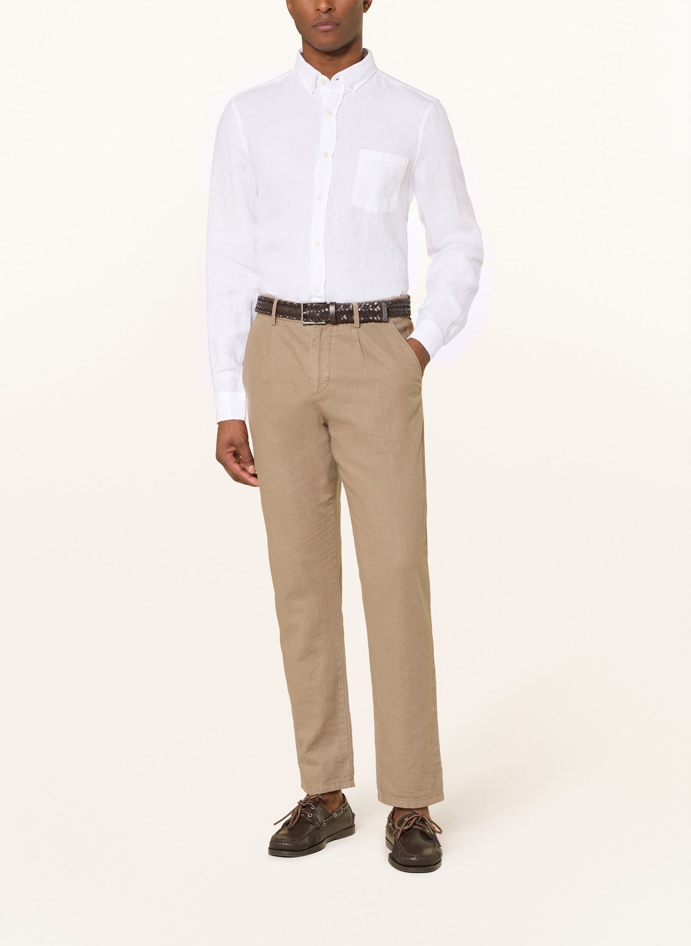 MAERZ MUENCHEN Chemise en lin Comfort Fit: BLANC