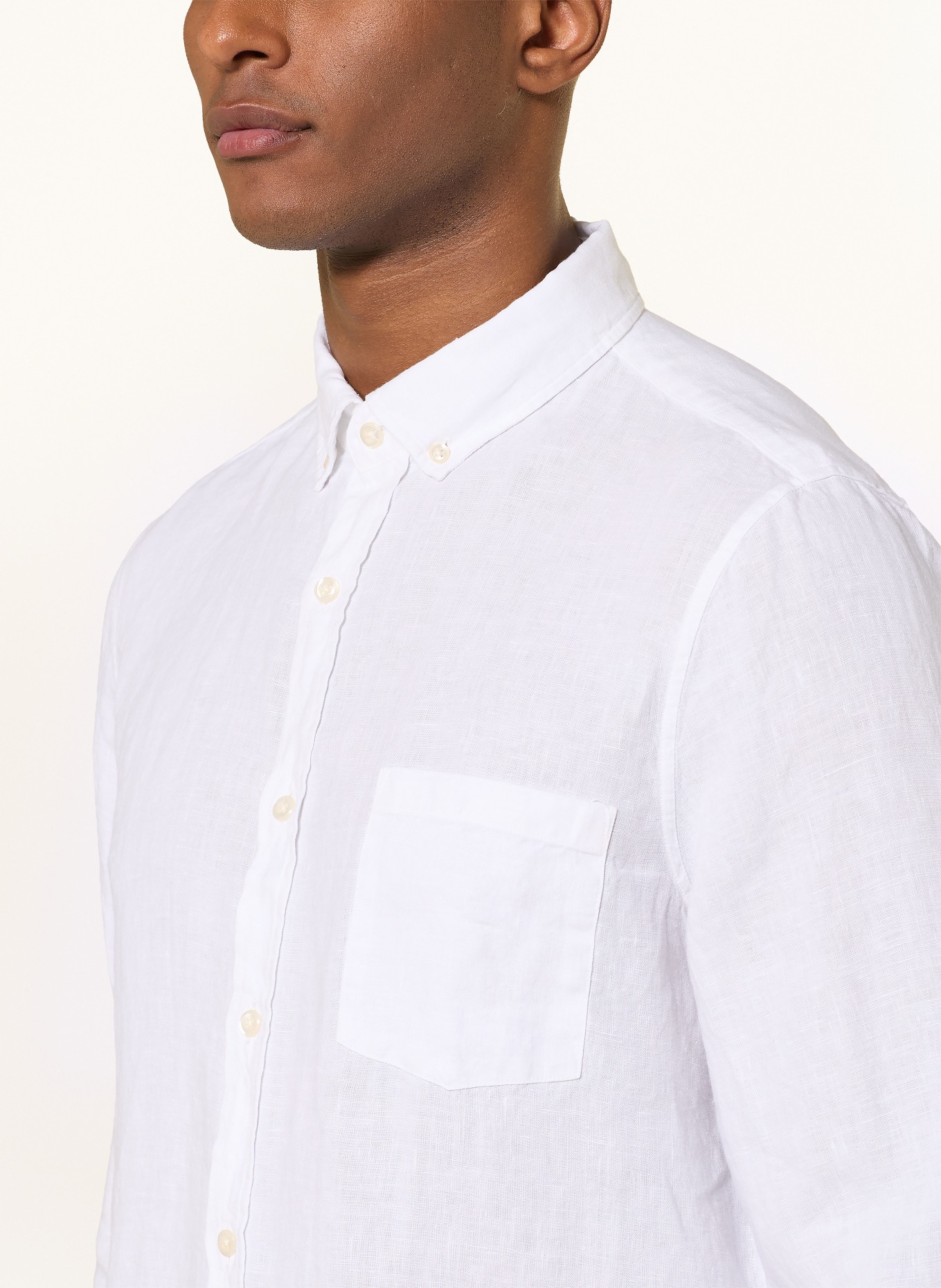 MAERZ MUENCHEN Chemise en lin Comfort Fit: BLANC