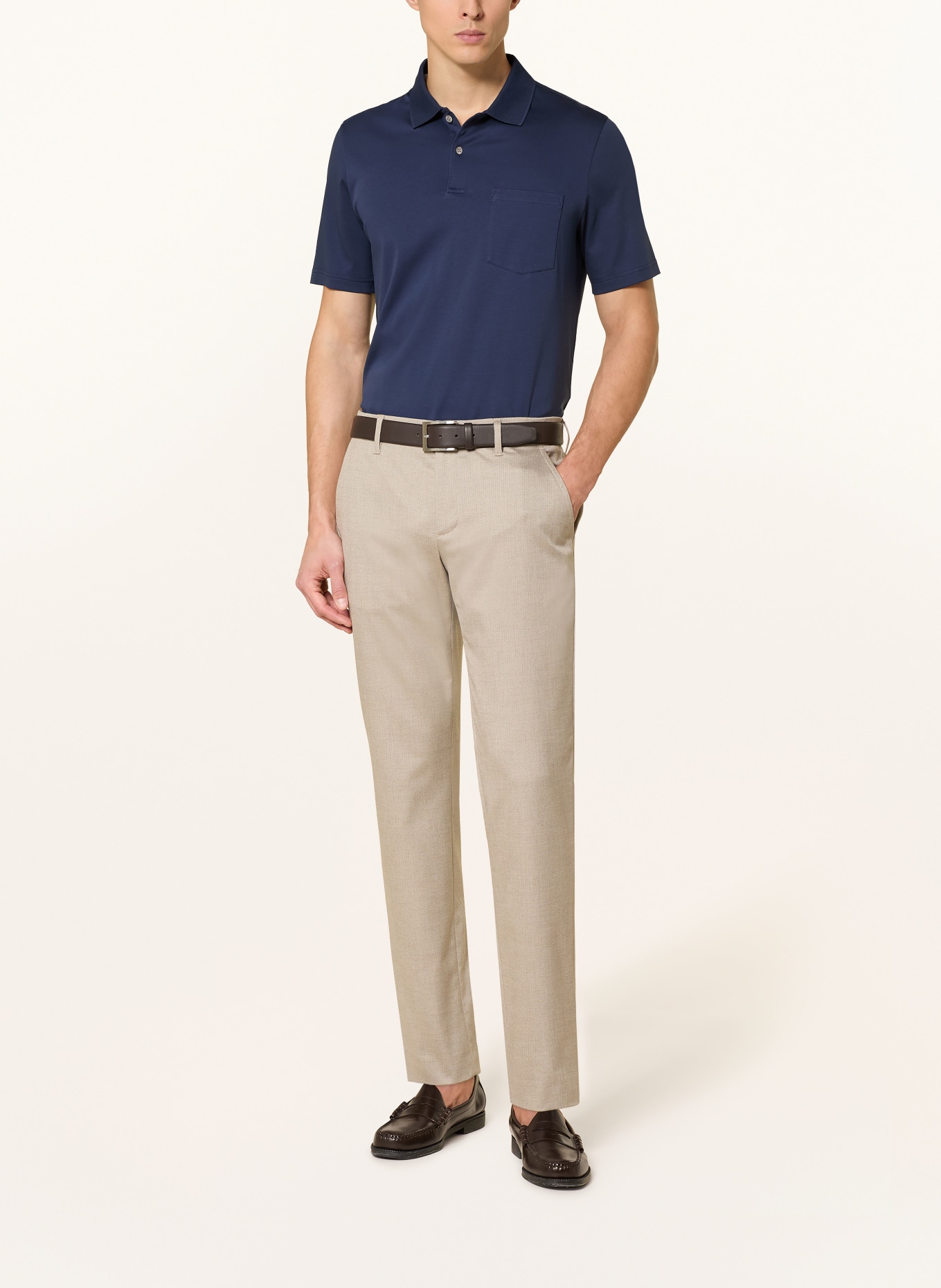 MAERZ MUENCHEN Jersey-Poloshirt: DUNKELBLAU