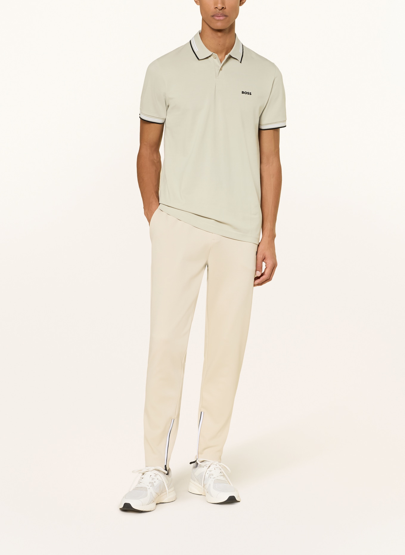 BOSS Polo piqué PAUL coupe ajustée: MARRON CLAIR