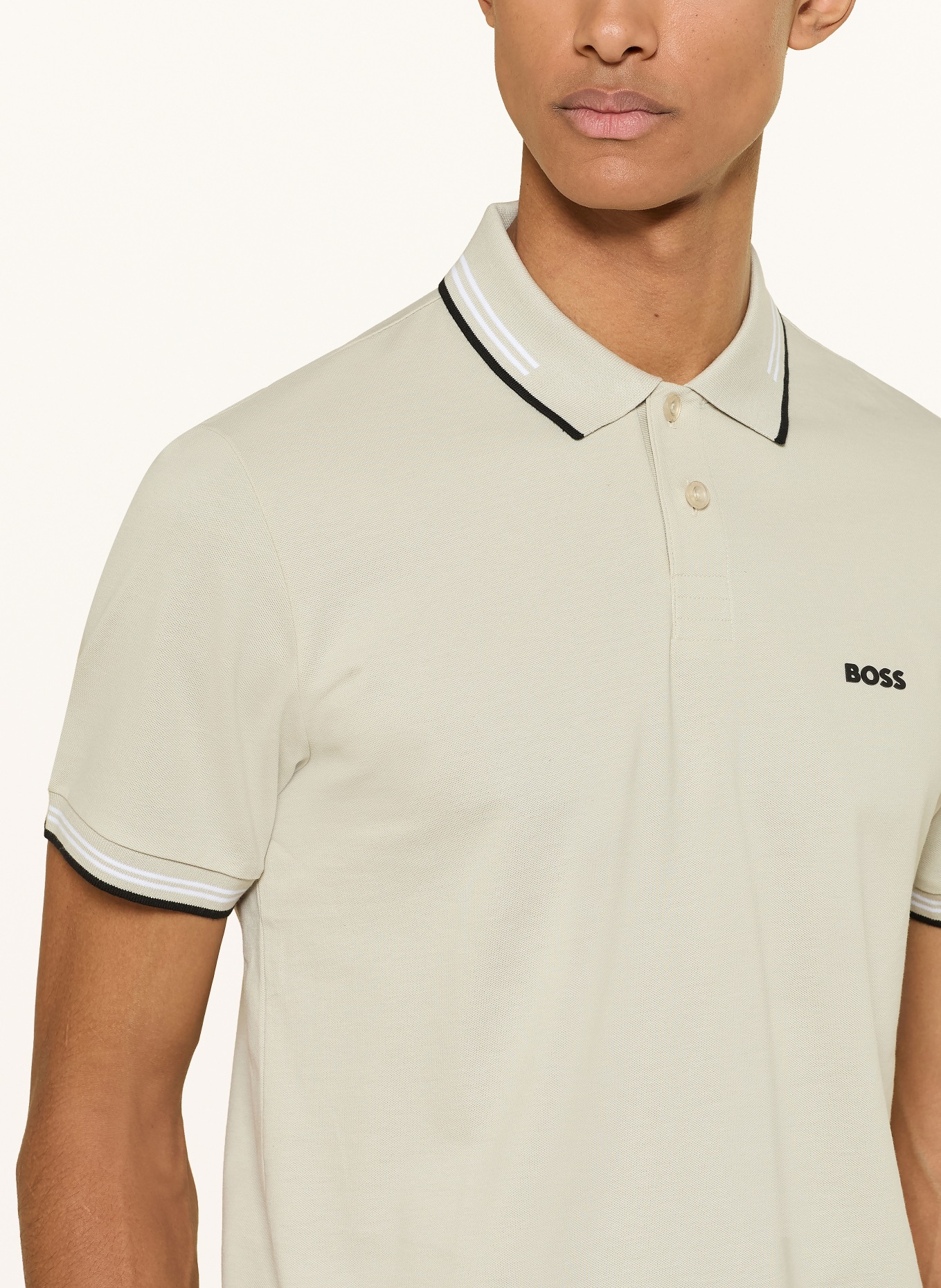 BOSS Polo piqué PAUL coupe ajustée: MARRON CLAIR