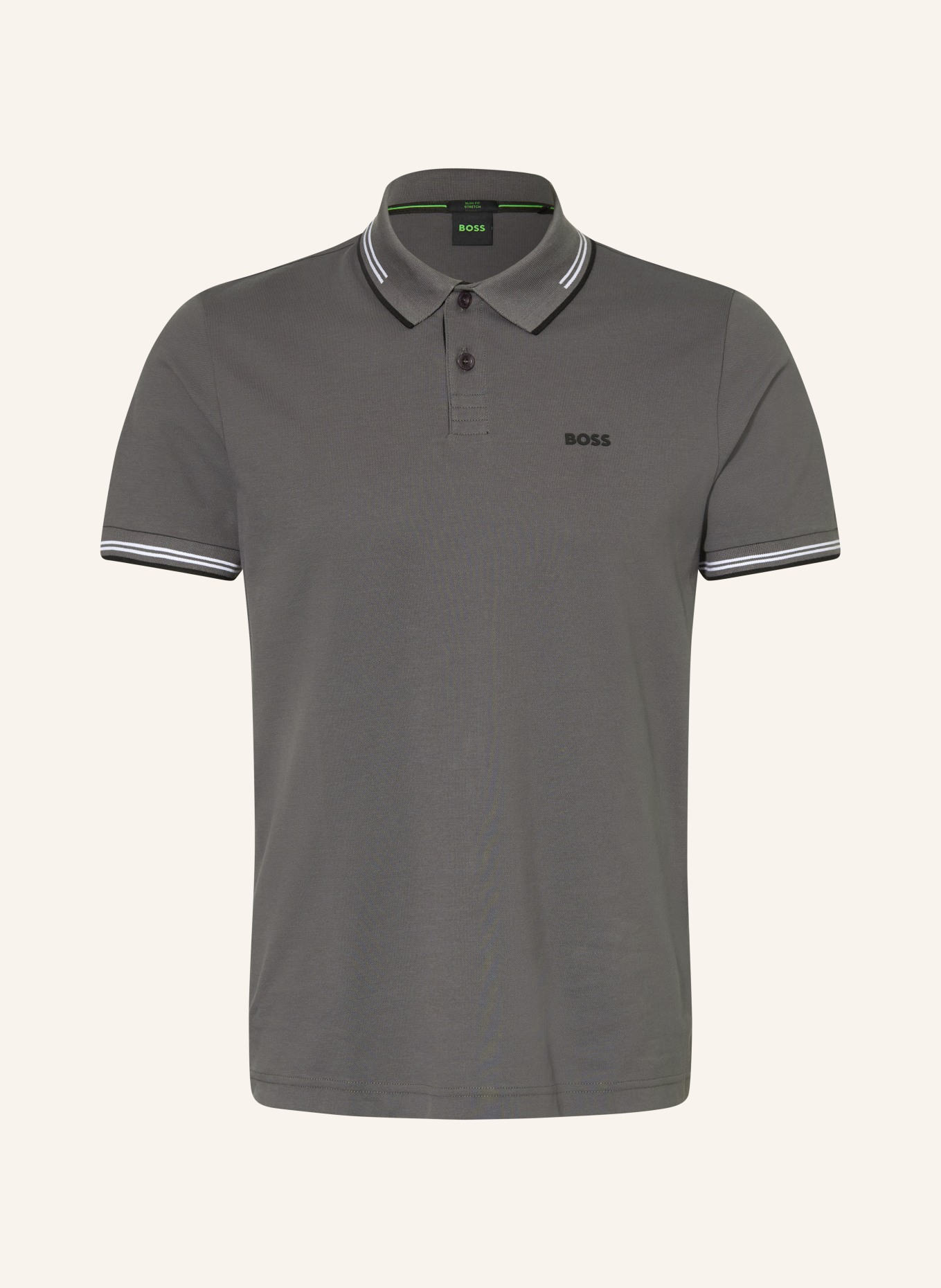 BOSS Piqué poloshirt PAUL Slim Fit: GRIJS