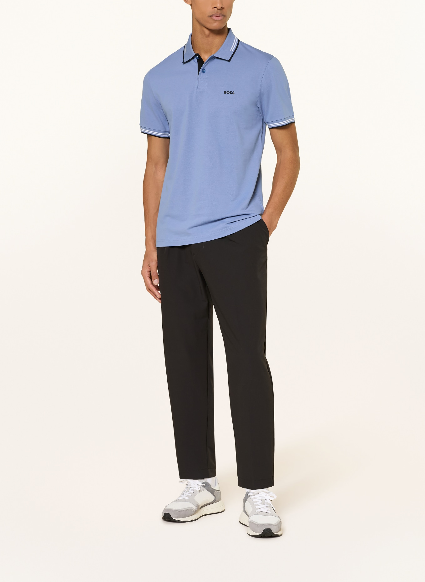 BOSS Piqué poloshirt PAUL Slim Fit: BLAUW