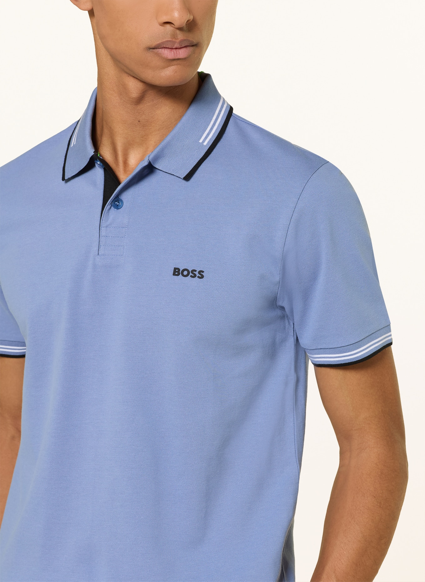 BOSS Piqué poloshirt PAUL Slim Fit: BLAUW