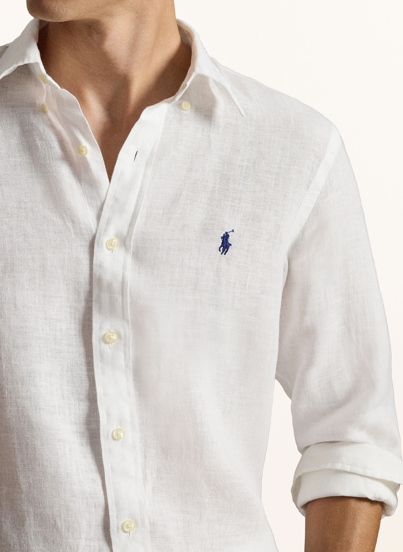 POLO RALPH LAUREN Leinenhemd Custom Fit: WEISS