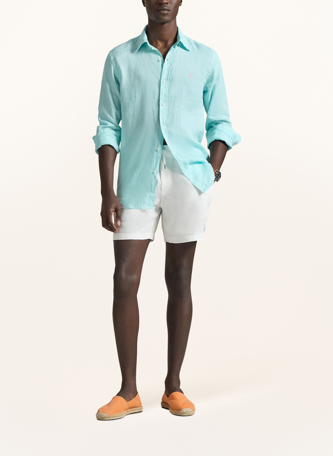 POLO RALPH LAUREN Leinenhemd Custom Fit: TÜRKIS