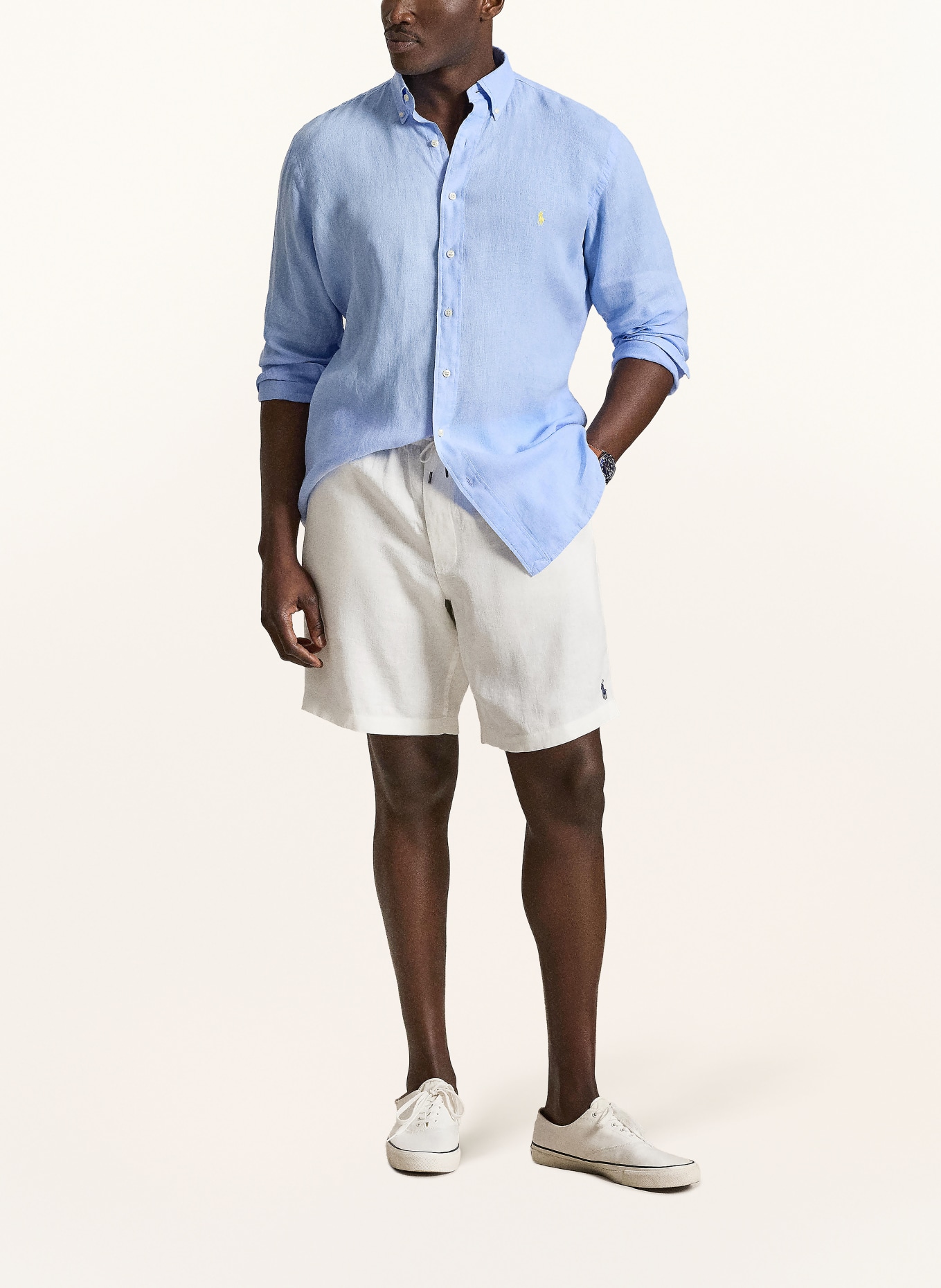 POLO RALPH LAUREN Big & Tall Linnen hemd Comfort Fit: LICHTBLAUW