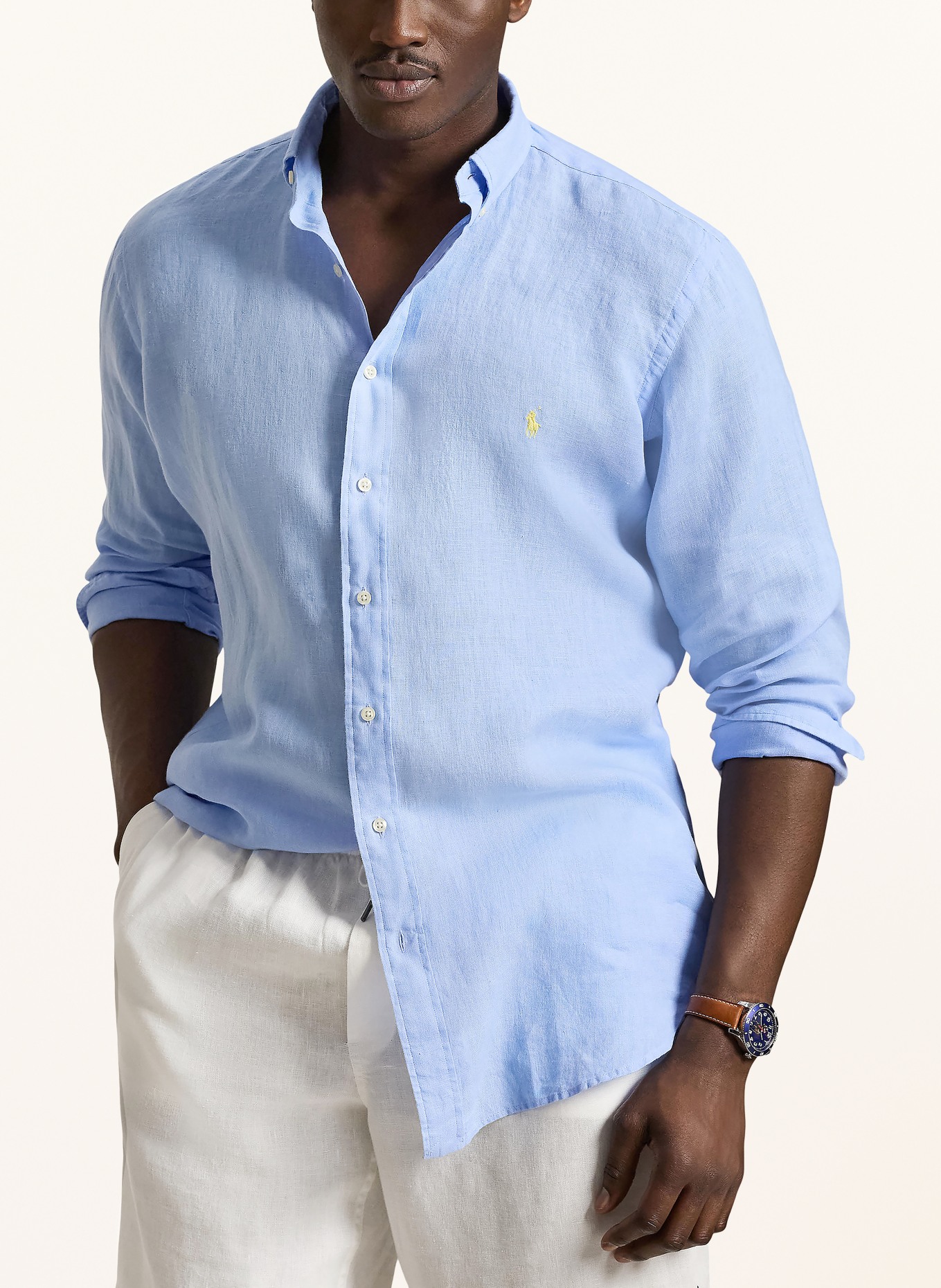 POLO RALPH LAUREN Big & Tall Linnen hemd Comfort Fit: LICHTBLAUW