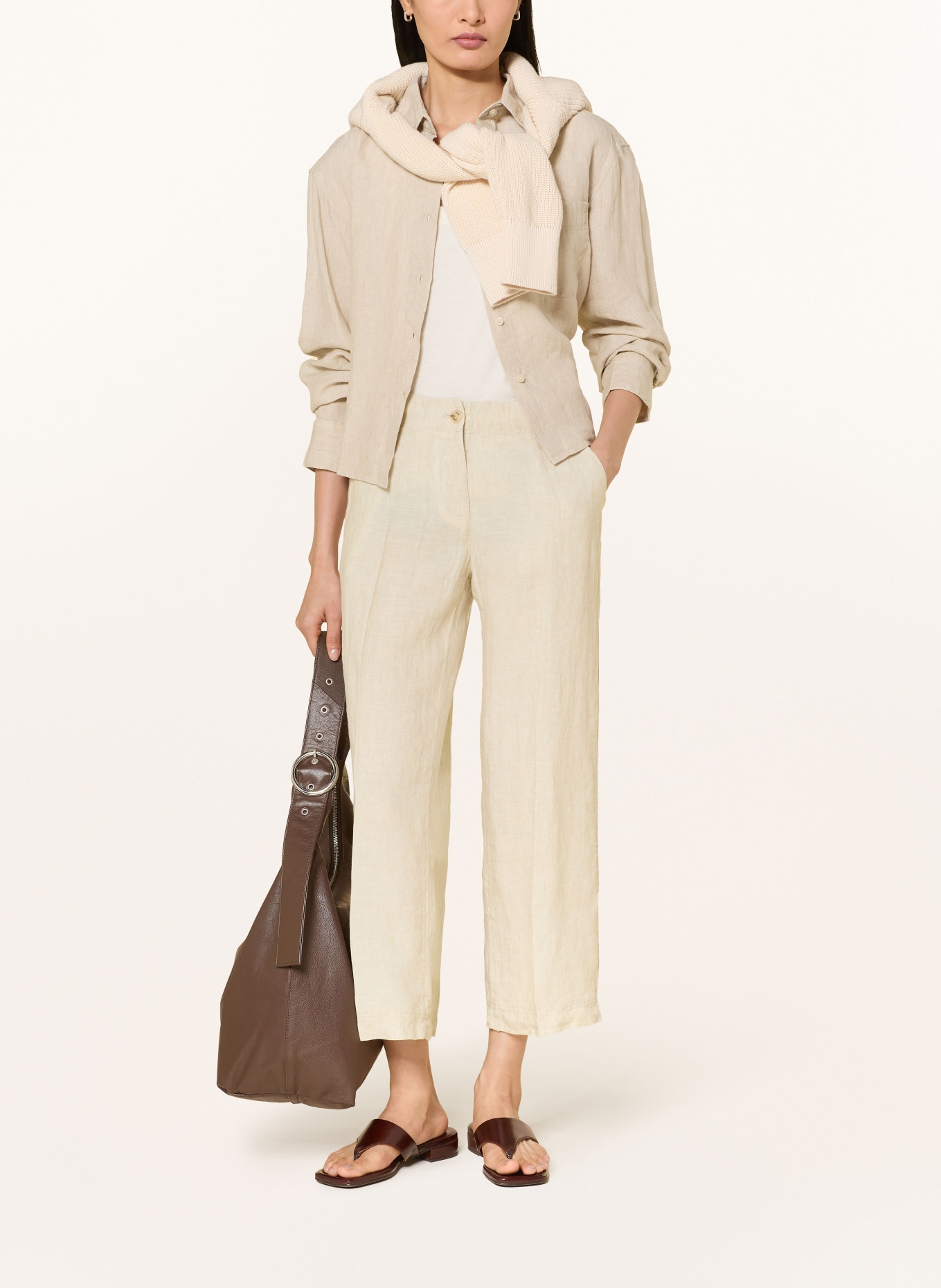 BRAX 7/8-Leinenhose MAINE: BEIGE