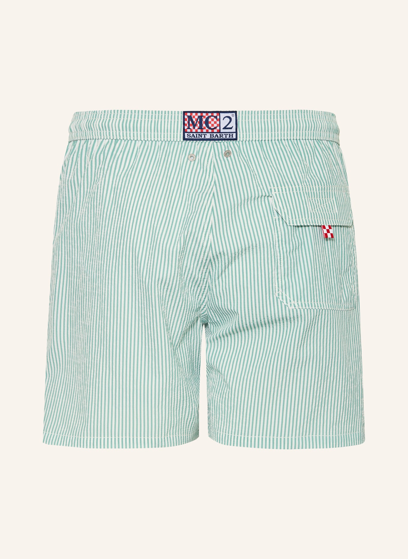 MC2 SAINT BARTH PATMOS swim shorts: LIGHT GREEN / WHITE