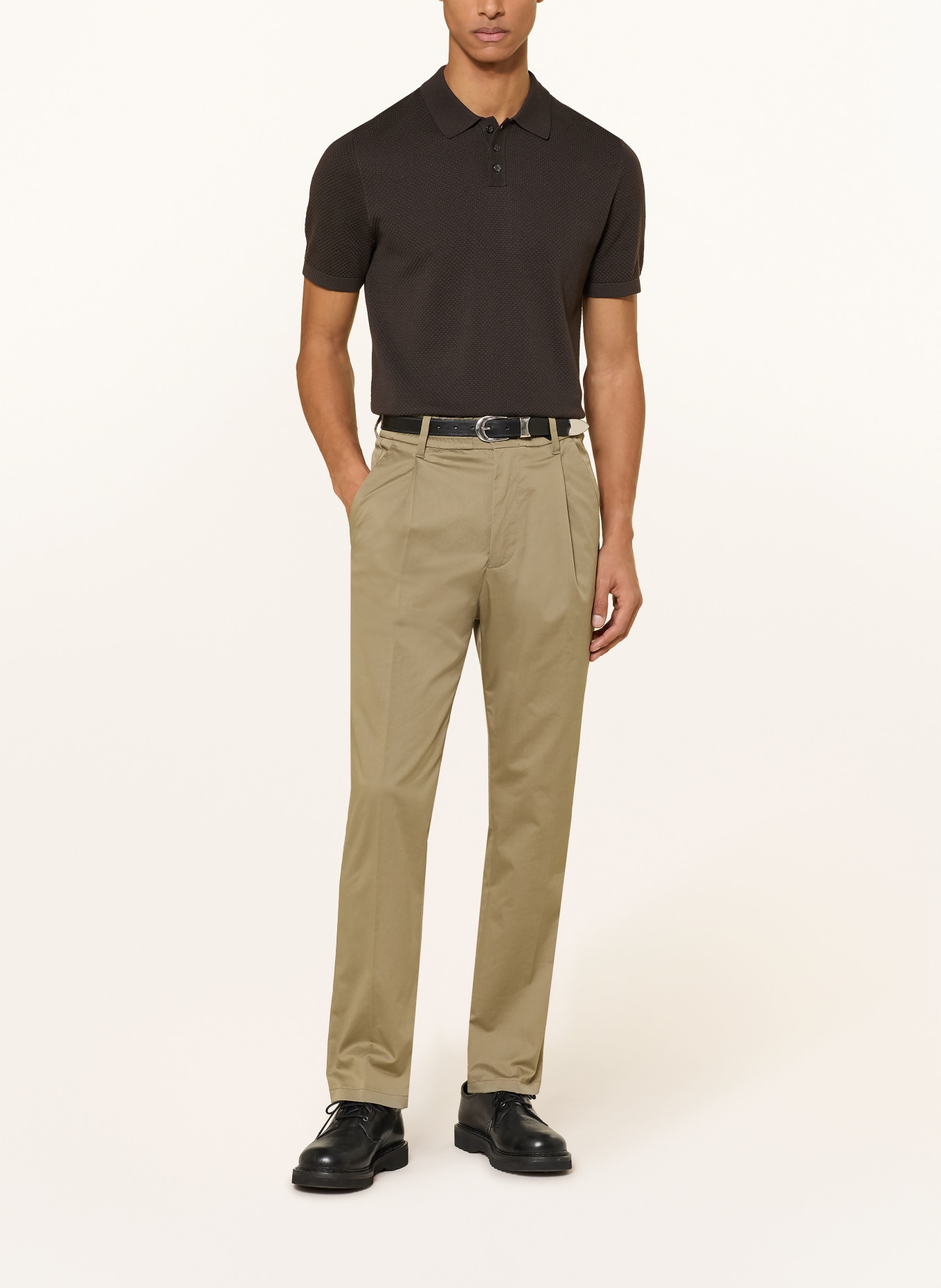 DRYKORN Strick-Poloshirt TRITON Regular Fit: DUNKELBRAUN
