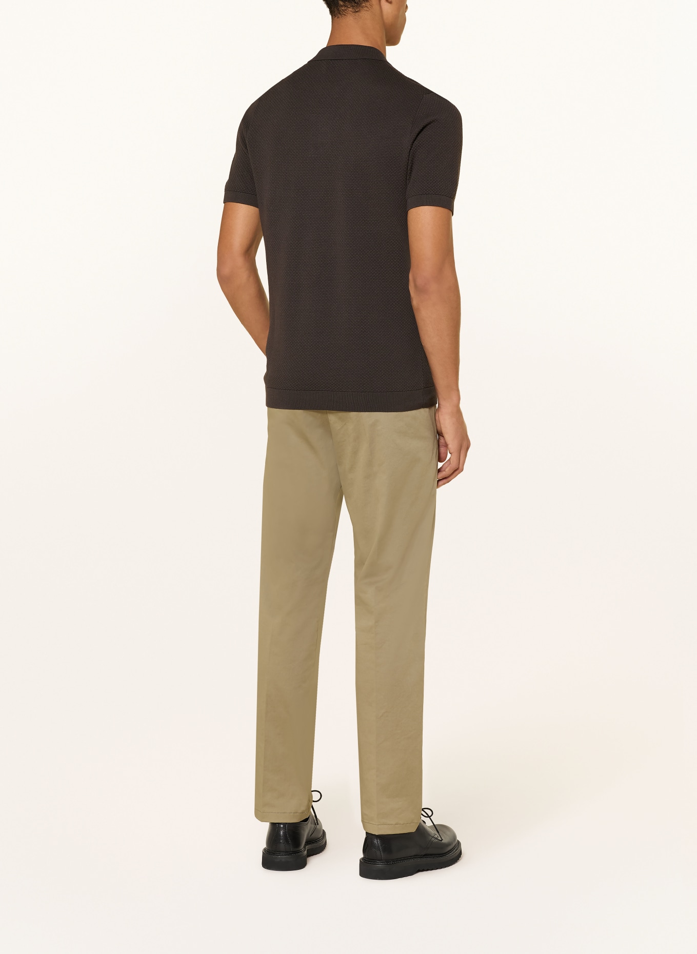 DRYKORN Strick-Poloshirt TRITON Regular Fit: DUNKELBRAUN