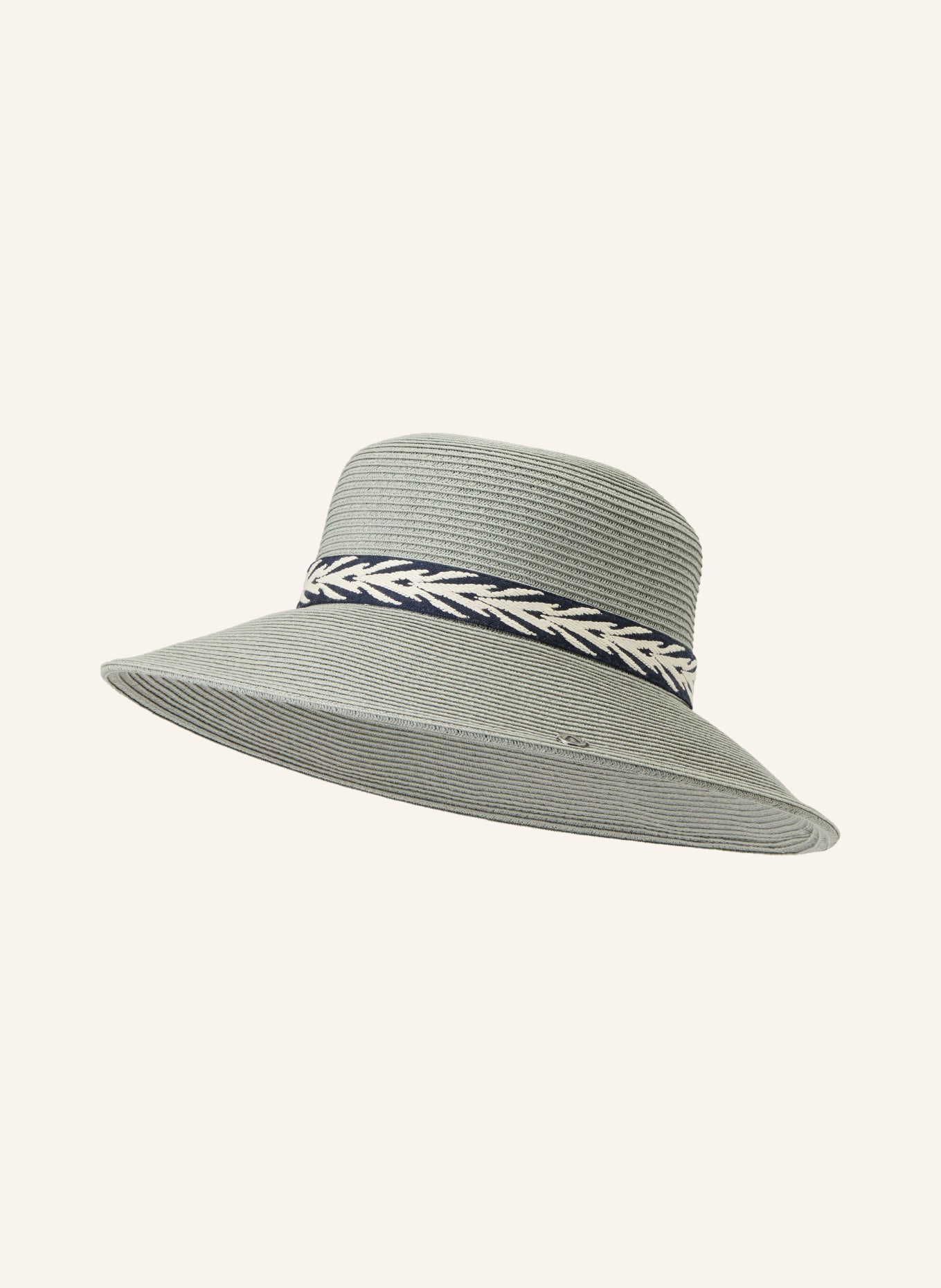 P.A.C. Slaměný klobouk KELLII: ČERNOŠEDÁ / TMAVĚ MODRÁ / BÍLÁ