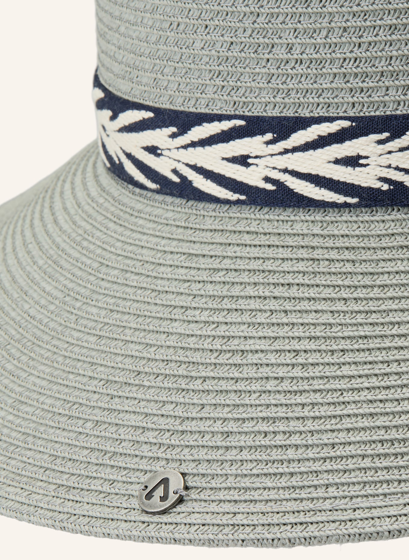 P.A.C. Slaměný klobouk KELLII: ČERNOŠEDÁ / TMAVĚ MODRÁ / BÍLÁ