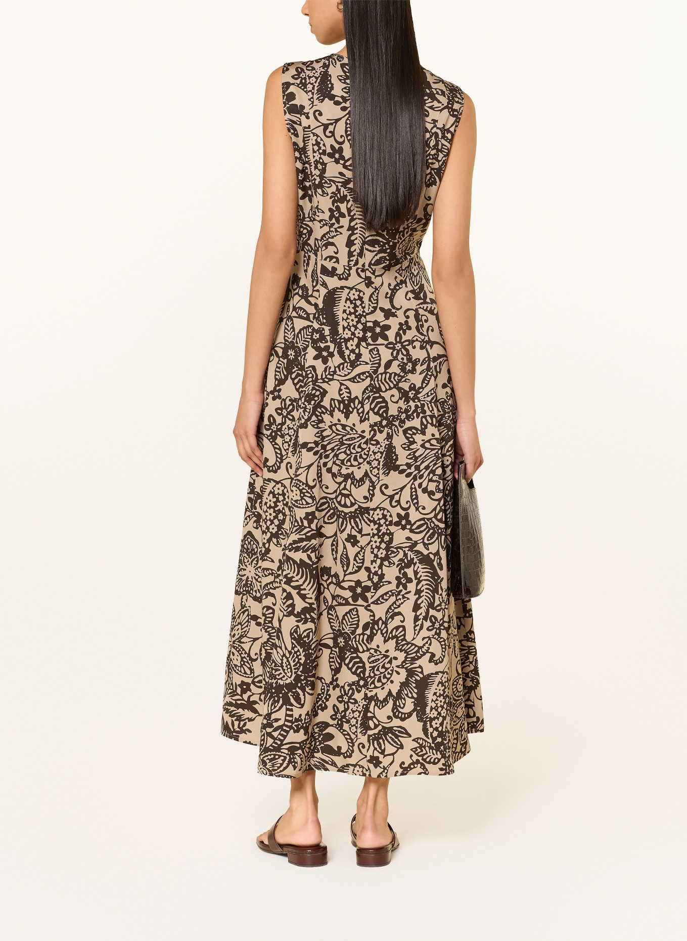 Marc O'Polo satijnen jurk: TAUPE / ZWART