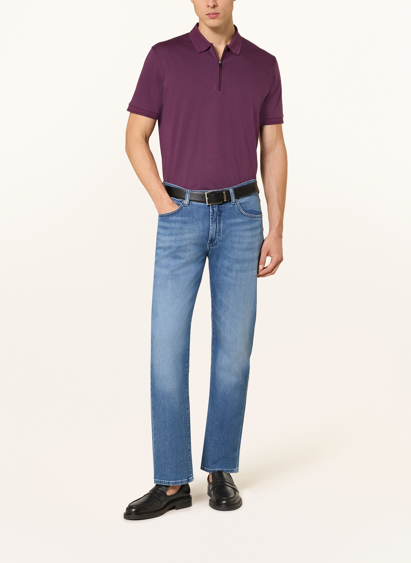 OLYMP Jersey-Poloshirt Casual comfort fit: DUNKELROT