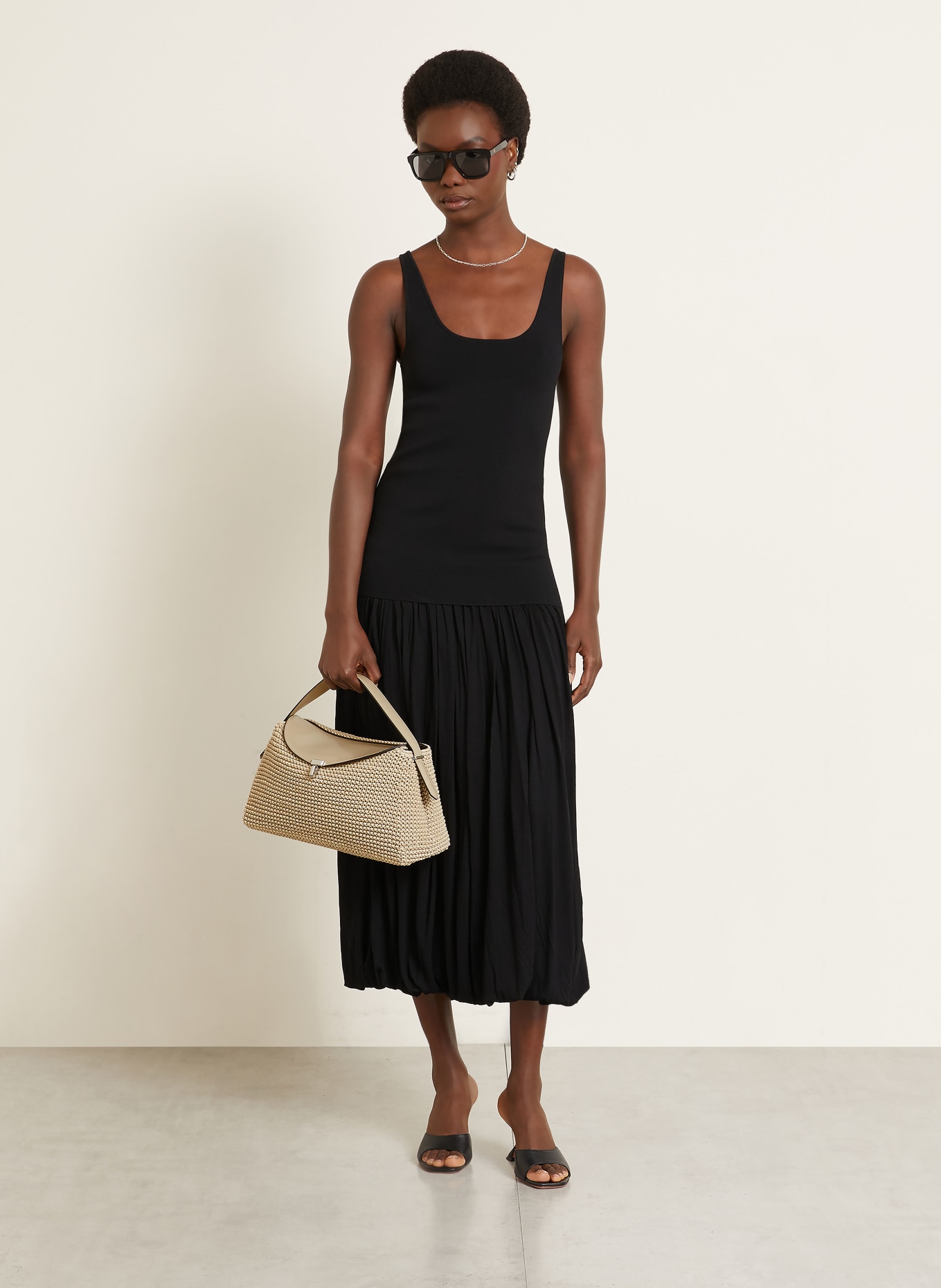 TOTEME Handtas T-LOCK: BEIGE / ZILVER