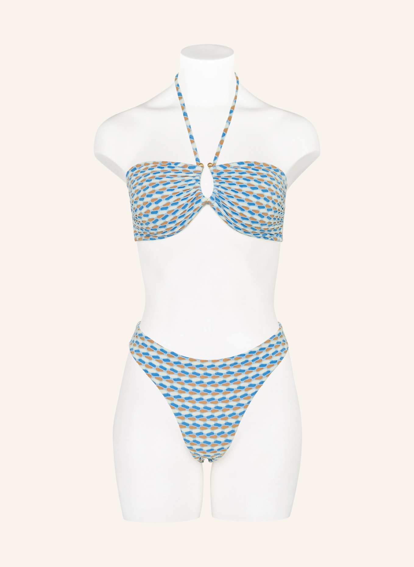 SEAFOLLY Góra od bikini bandeau MALA: JASNONIEBIESKI / KONIAKOWY / KREMOWY