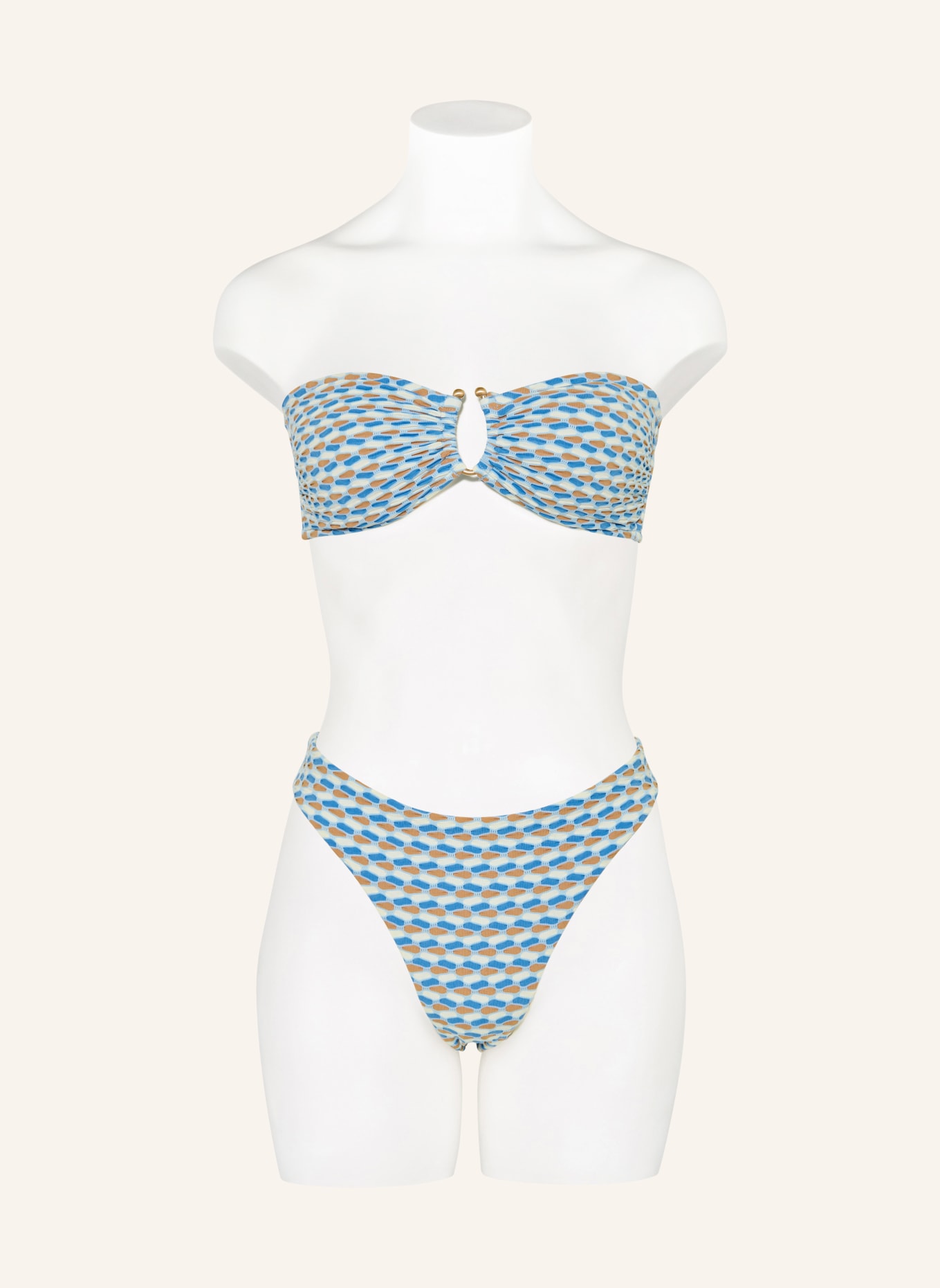 SEAFOLLY Góra od bikini bandeau MALA: JASNONIEBIESKI / KONIAKOWY / KREMOWY