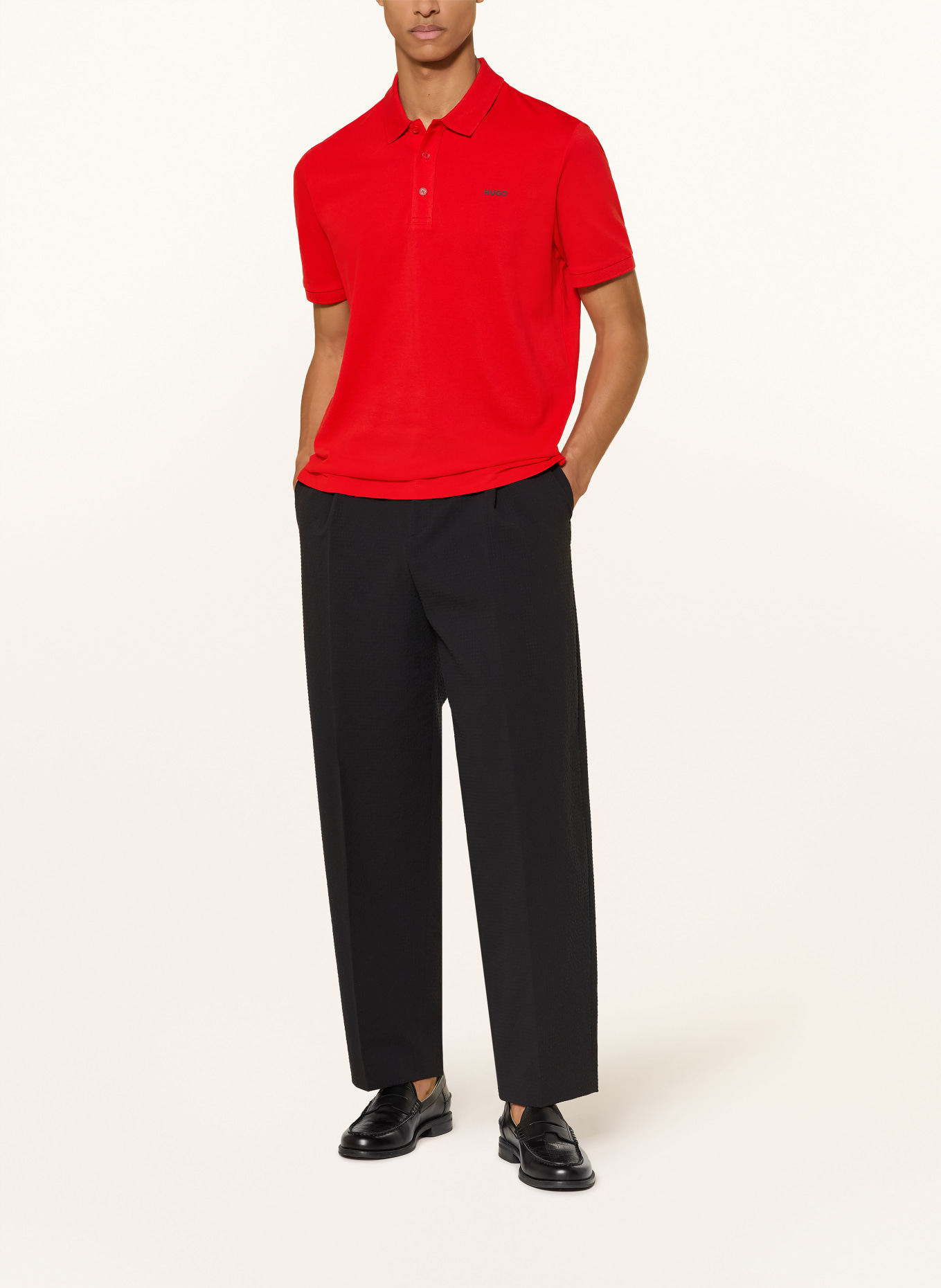 HUGO Koszulka polo z piki DONOS regular fit: CZERWONY