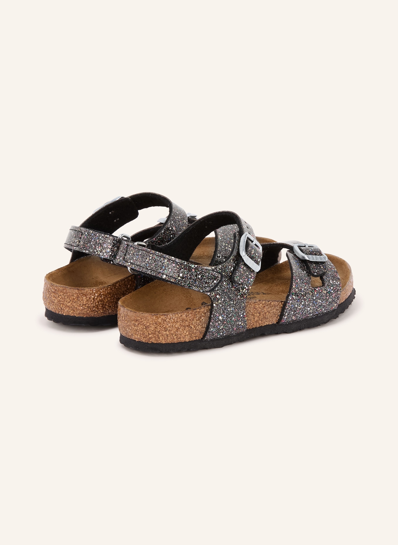 BIRKENSTOCK Sandalen RIO: SCHWARZ / SILBER