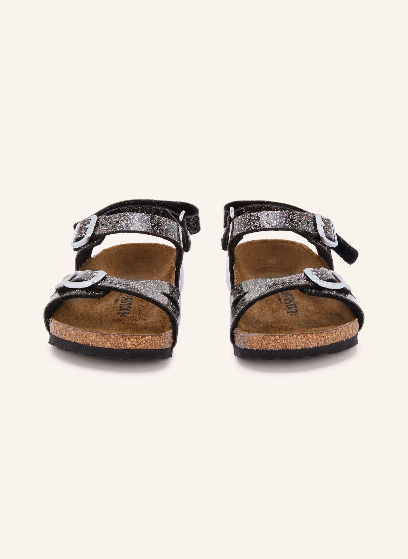BIRKENSTOCK Sandalen RIO: SCHWARZ / SILBER