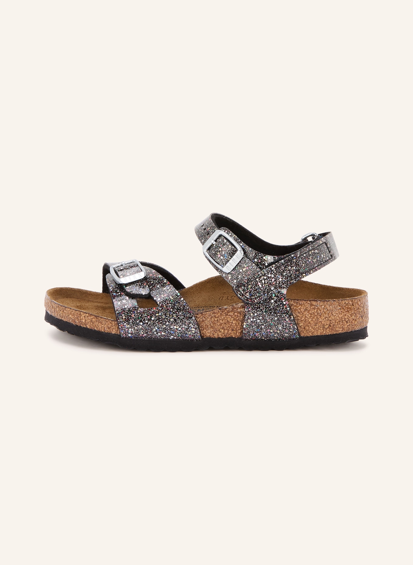 BIRKENSTOCK Sandalen RIO: SCHWARZ / SILBER