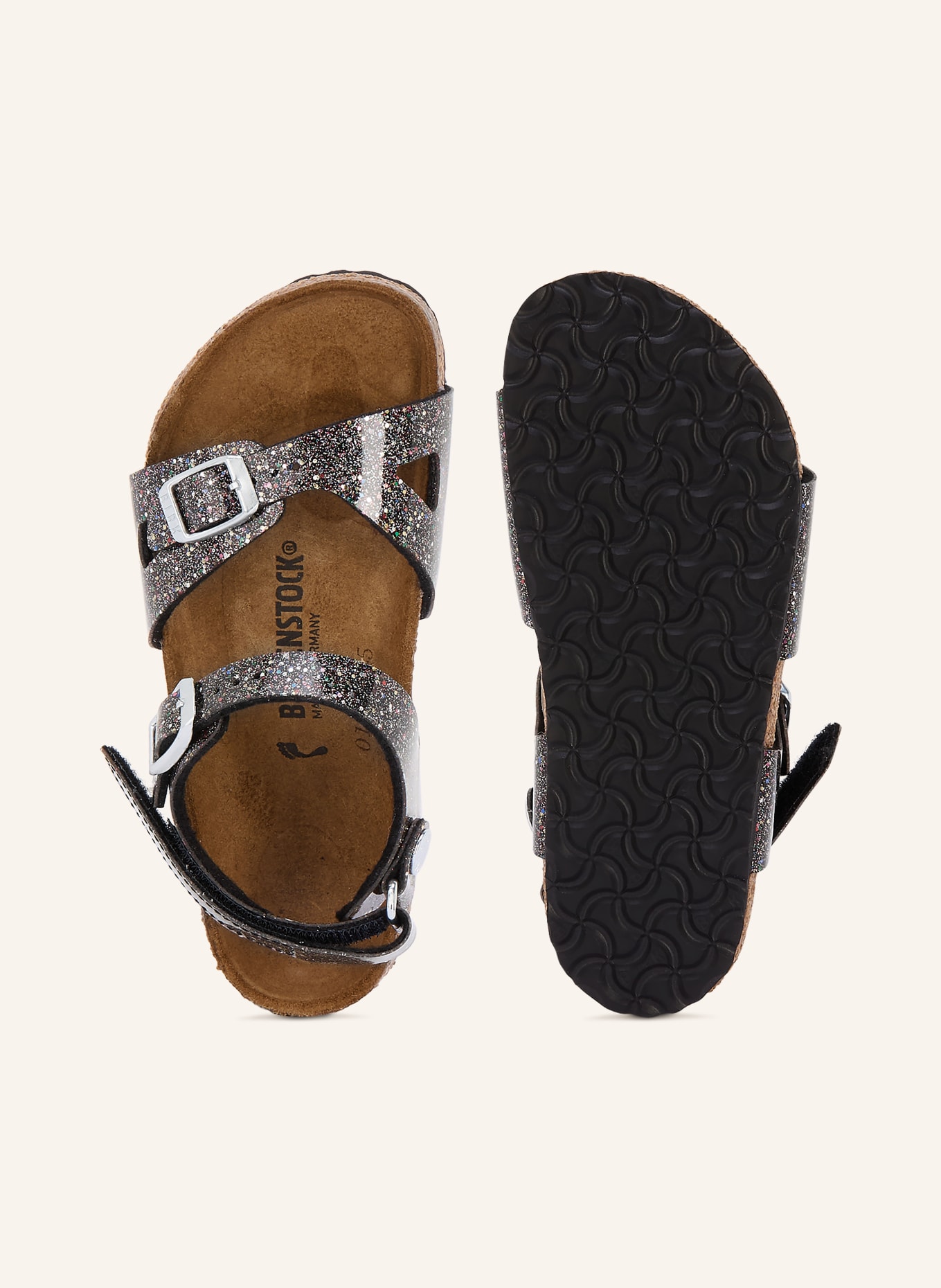 BIRKENSTOCK Sandalen RIO: SCHWARZ / SILBER