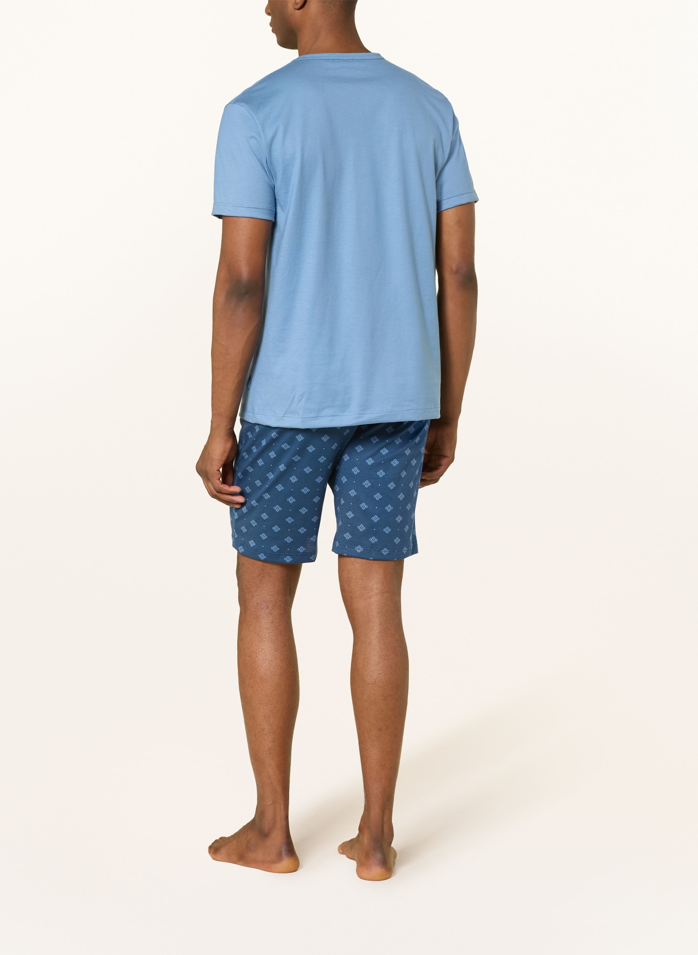 CALIDA Piżama z szortami RELAX IMPRINT: JASNONIEBIESKI