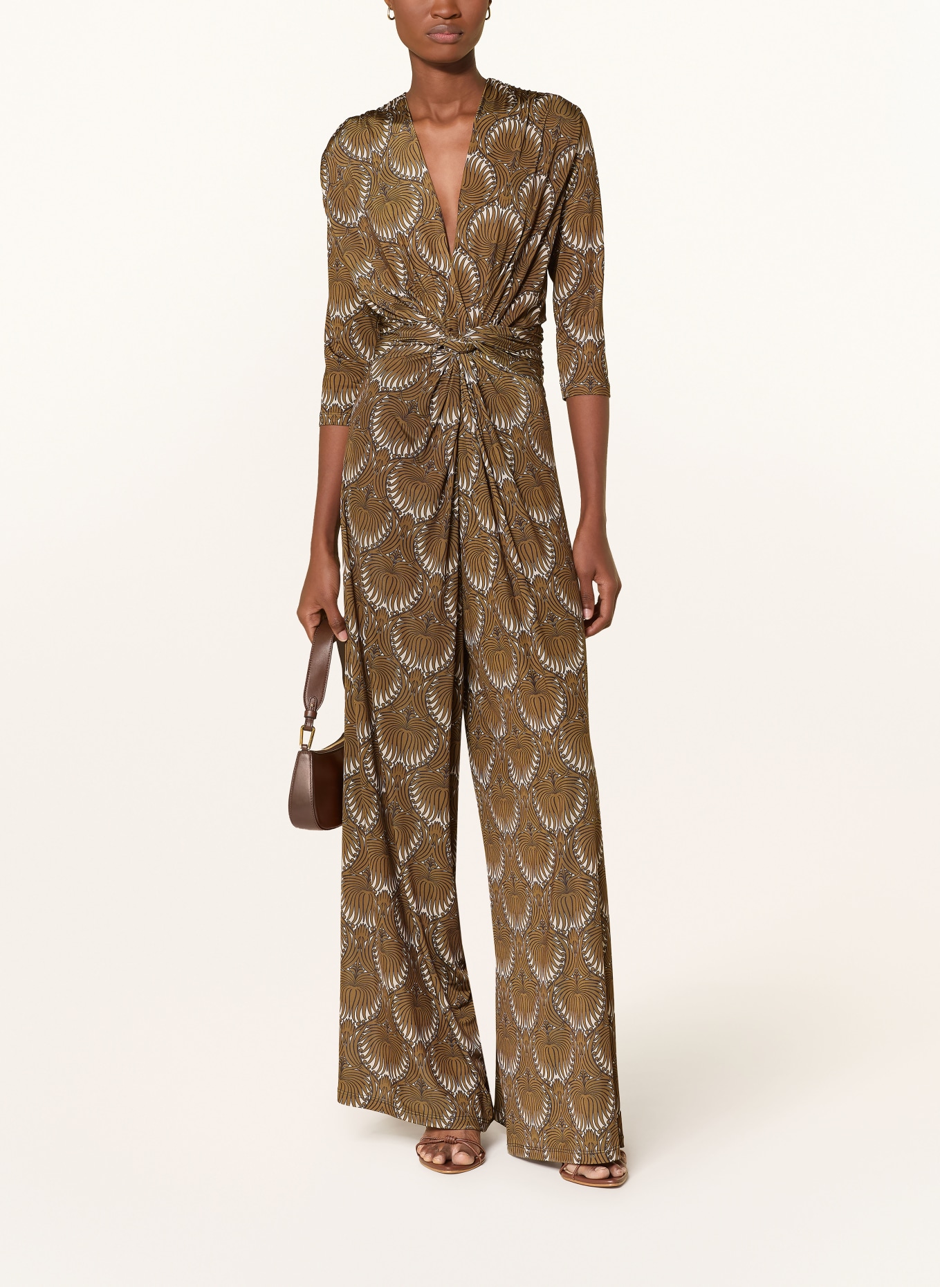 marivie Kombinezon TEMPT ME! z dżerseju z rękawami 3/4: BRĄZOWY / BEŻOWY