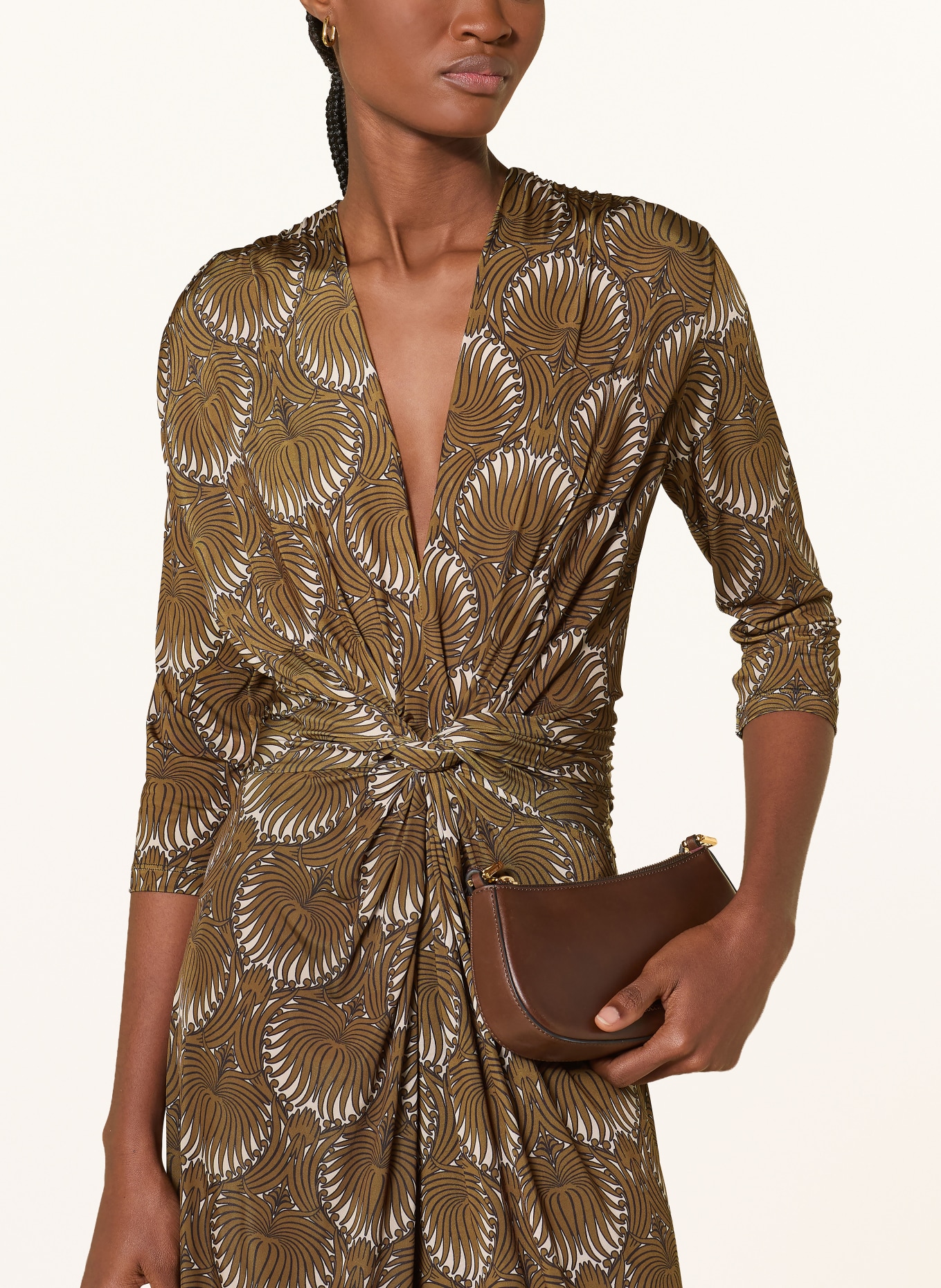 marivie Kombinezon TEMPT ME! z dżerseju z rękawami 3/4: BRĄZOWY / BEŻOWY