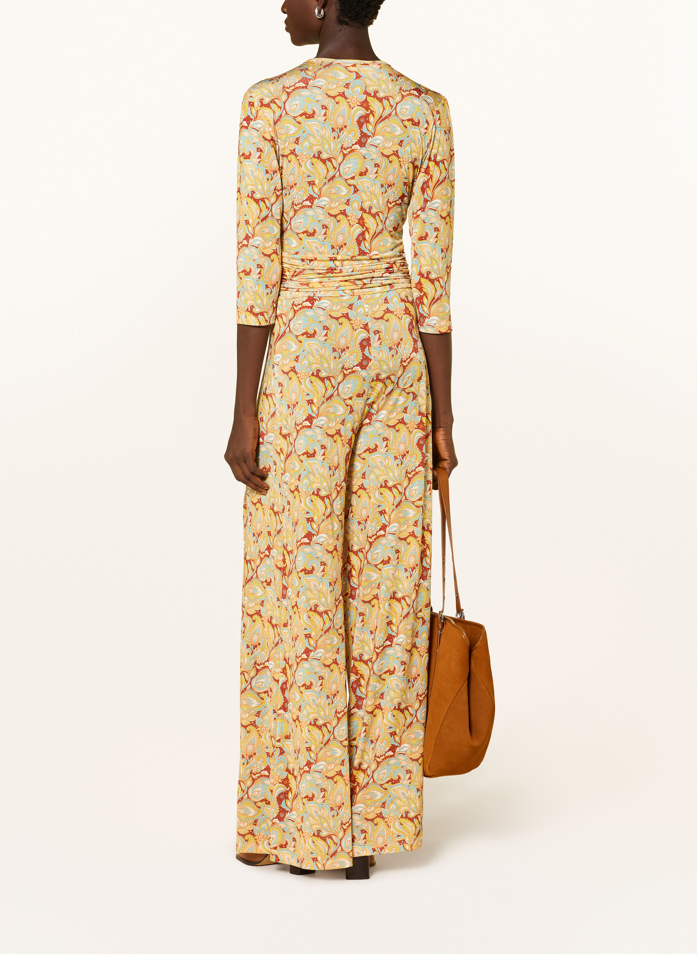 marivie Combinaison-pantalon TEMPT ME ! en jersey à manches 3/4: MARRON / JAUNE / TURQUOISE