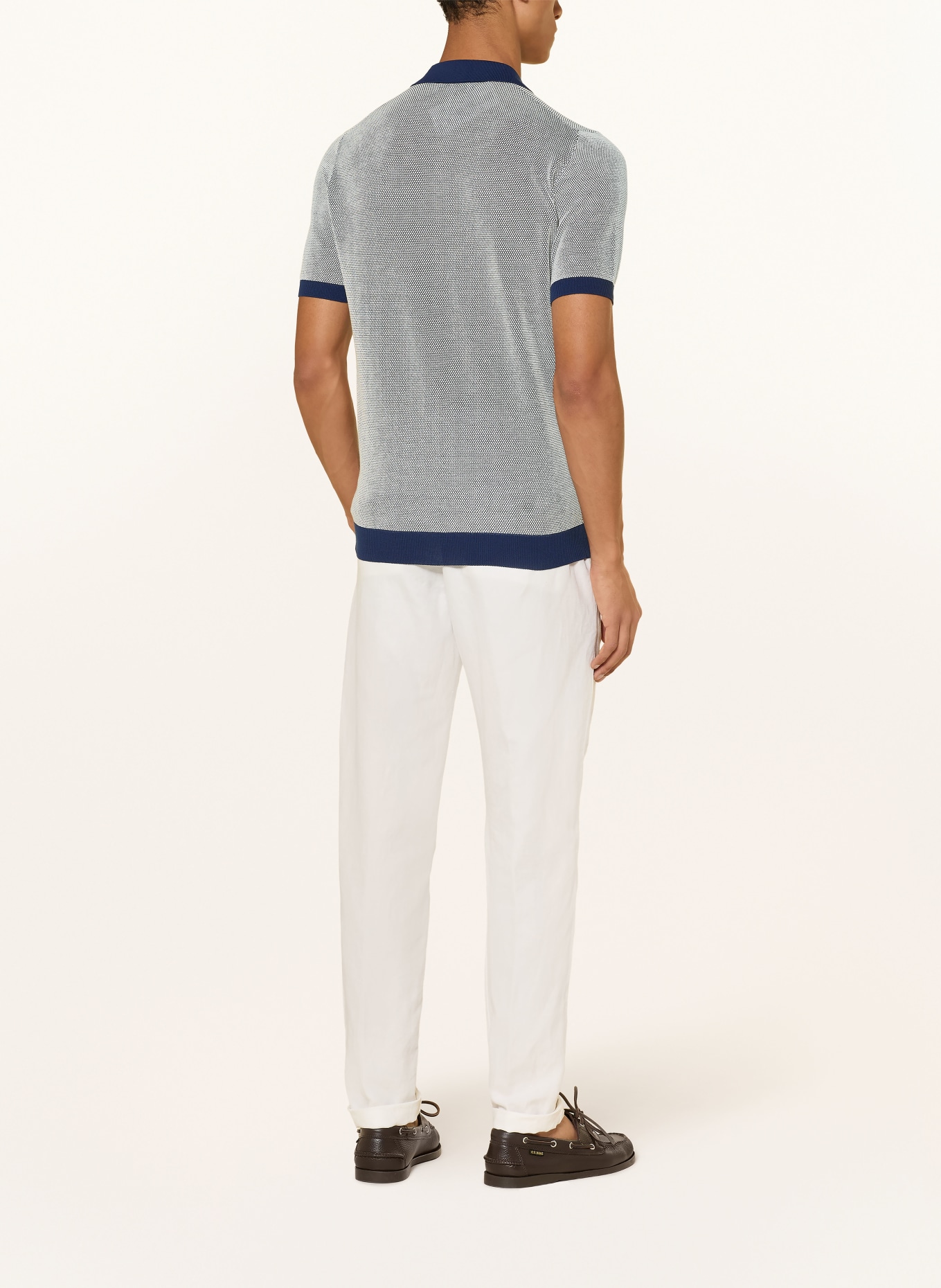 GRAN SASSO Piqué-Poloshirt: DUNKELBLAU / WEISS