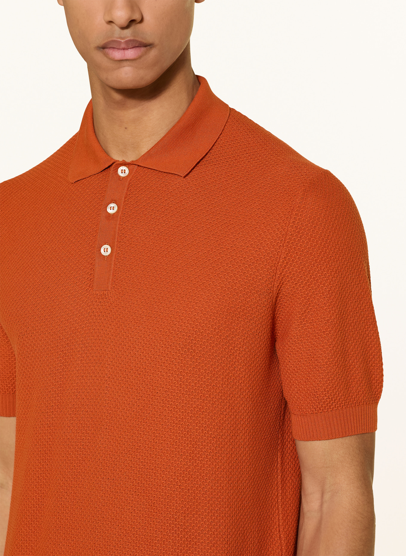 GRAN SASSO Polo en maille: ORANGE FONCÉ