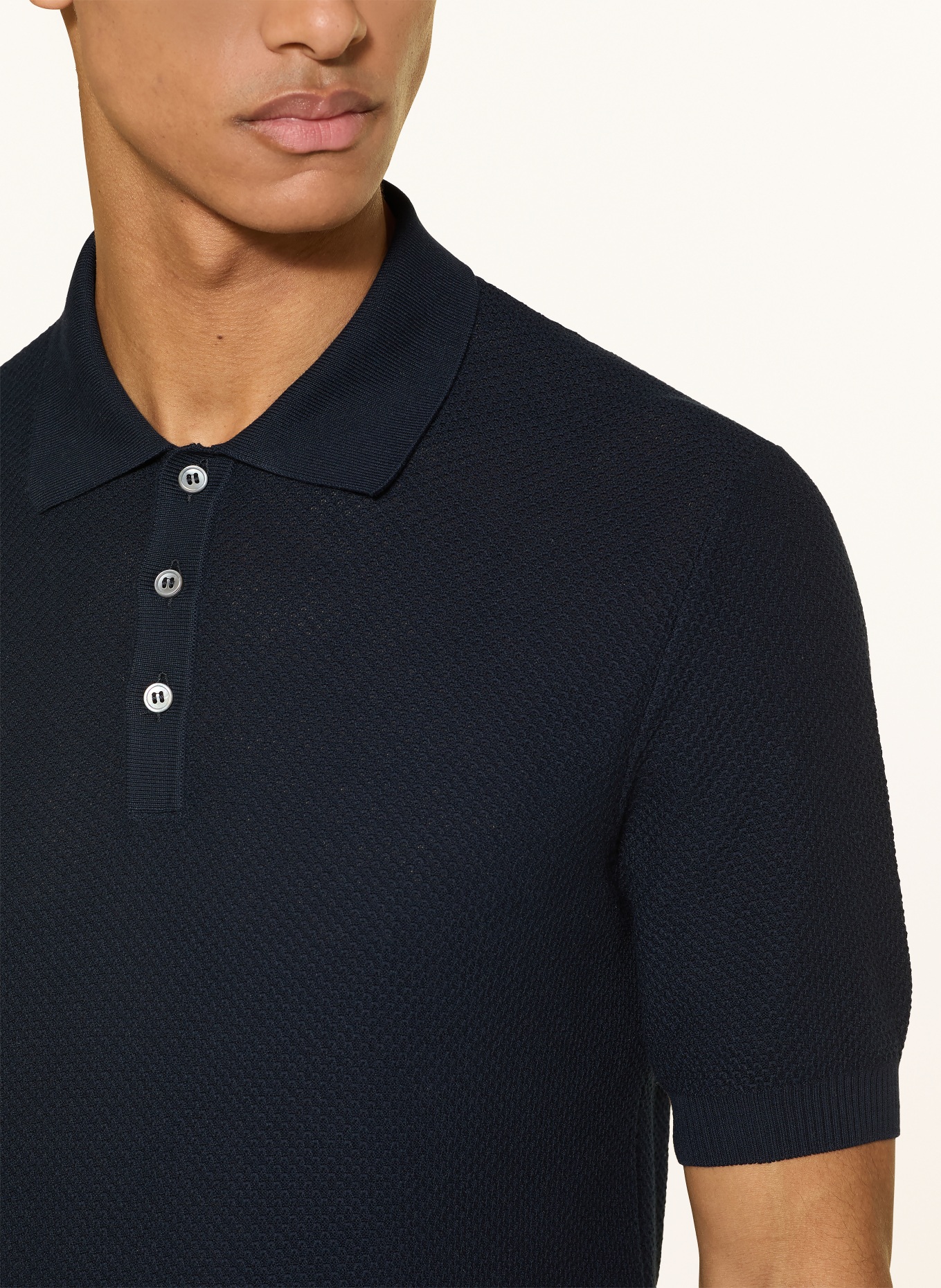 GRAN SASSO Koszulka polo z dzianiny: GRANATOWY