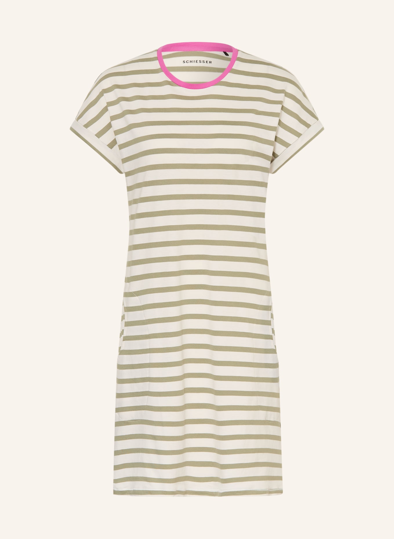 SCHIESSER Nachthemd CASUALS ESSENTIALS: ECRU / OLIJF