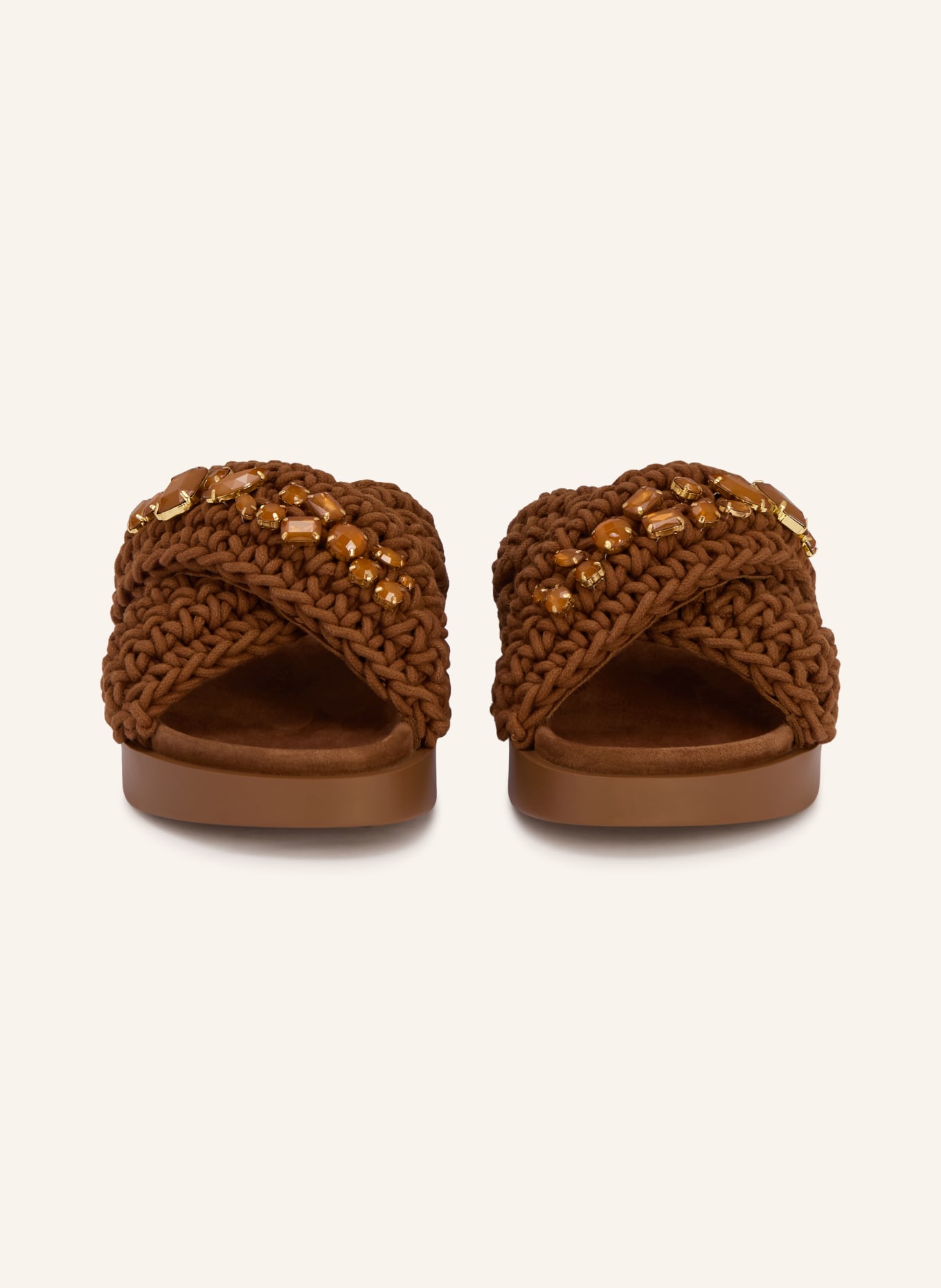 INUIKII Mules avec pierres décoratives: MARRON