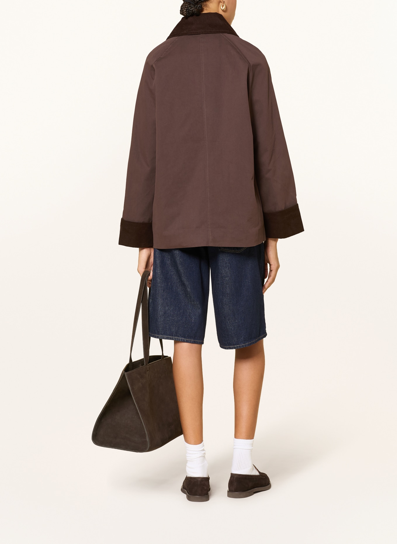 NEO NOIR Fieldjack ANASTACIA met corduroy: MARRON FONCÉ