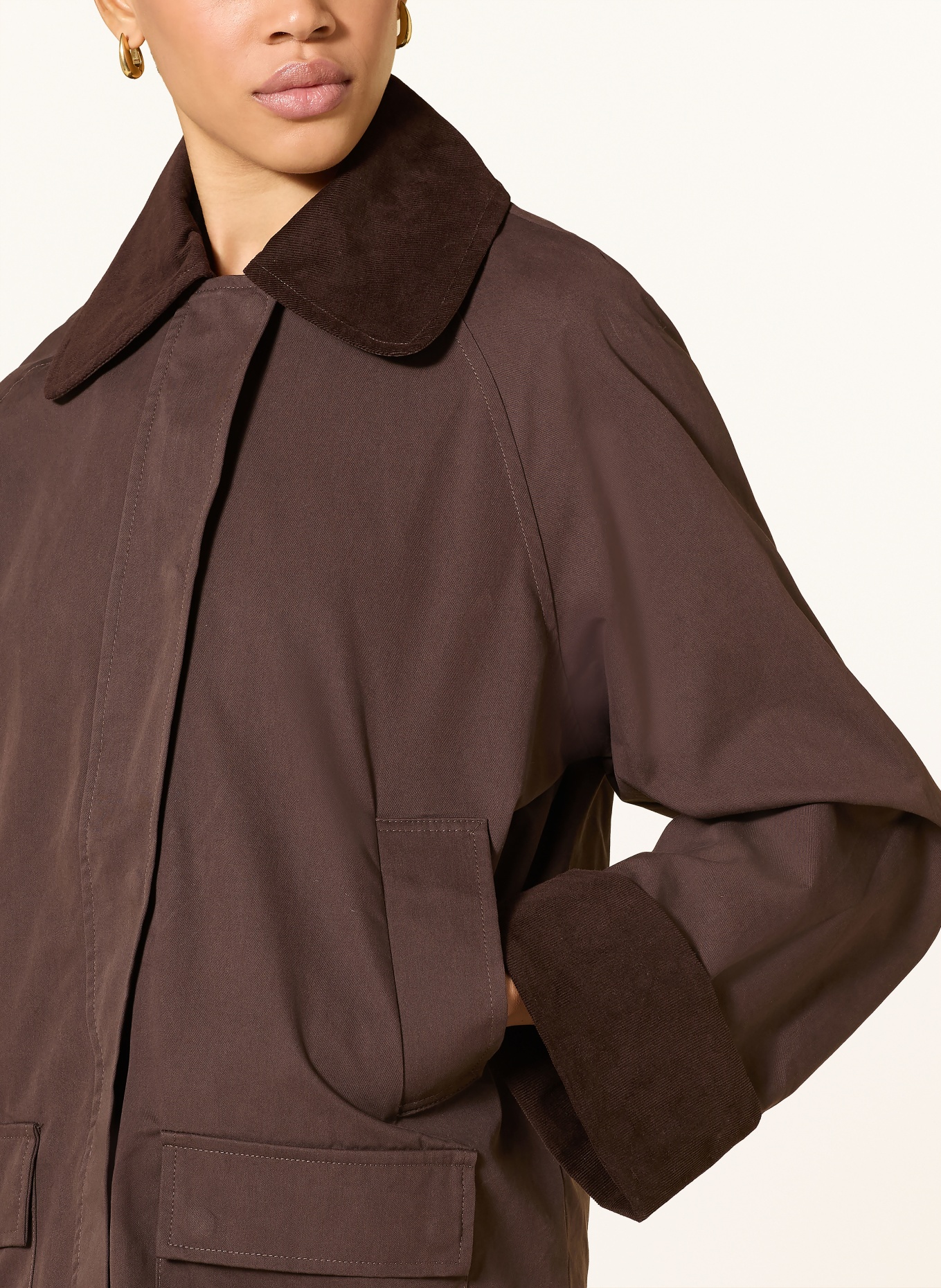 NEO NOIR Fieldjack ANASTACIA met corduroy: MARRON FONCÉ