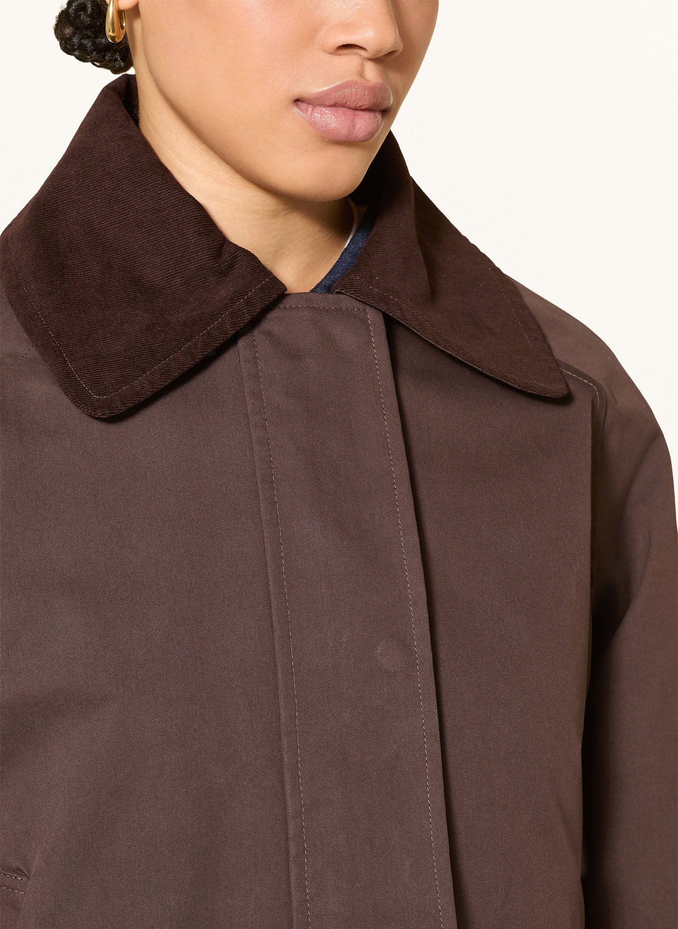 NEO NOIR Fieldjack ANASTACIA met corduroy: MARRON FONCÉ