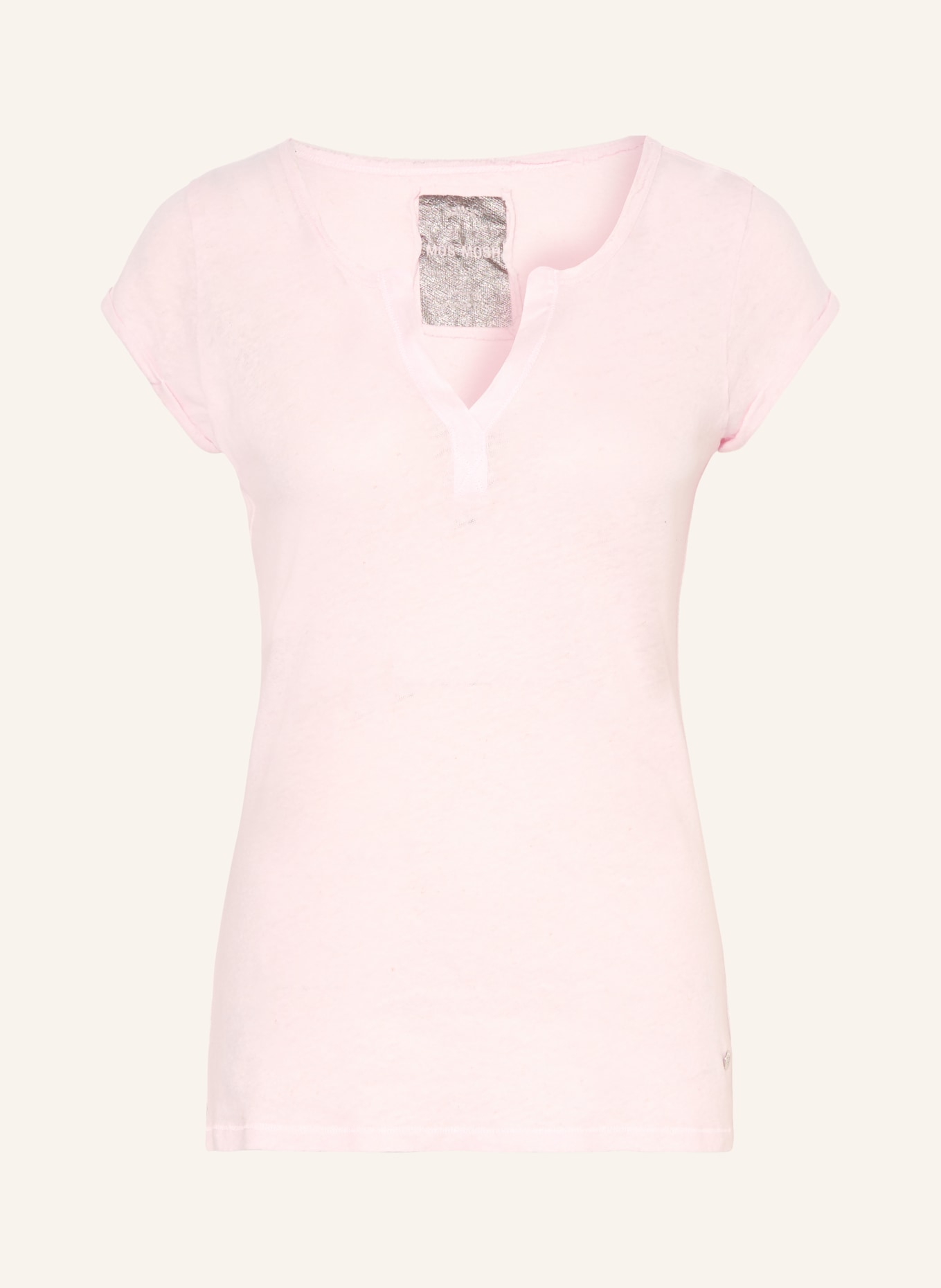 MOS MOSH T-shirt TROY avec lin: ROSE CLAIR