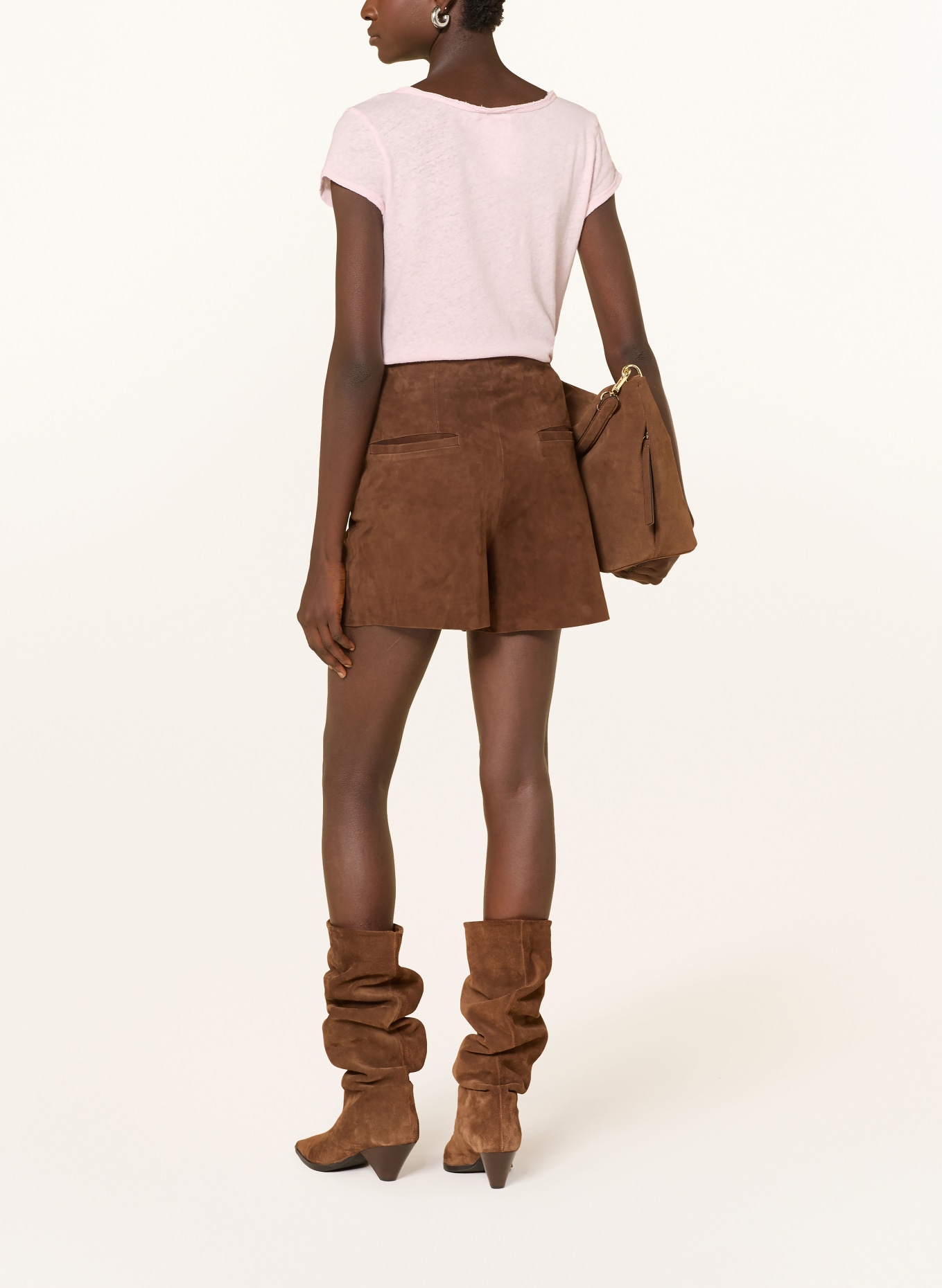 MOS MOSH T-shirt TROY avec lin: ROSE CLAIR