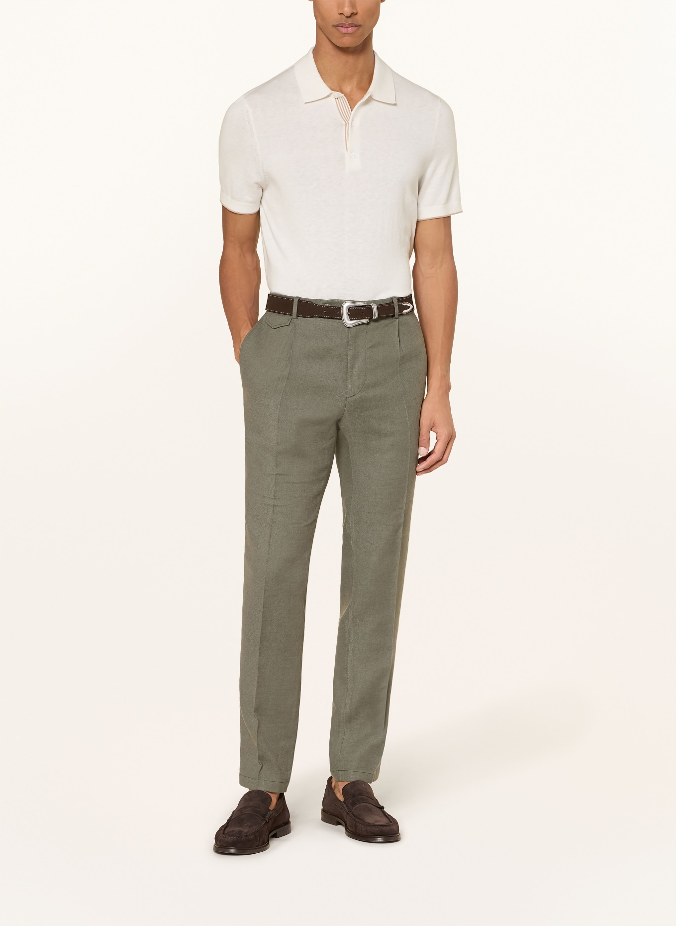 windsor. Pantalon SILVI Extra Slim Fit met linnen: 320 Bright Green 320