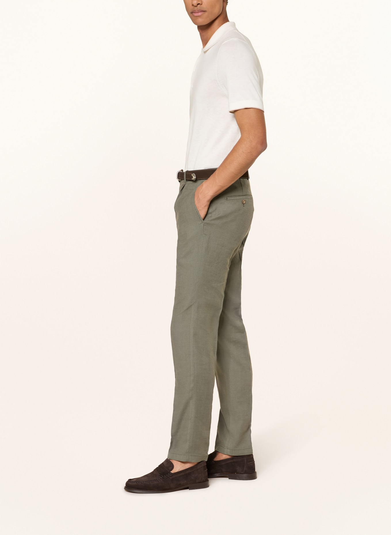 windsor. Pantalon SILVI Extra Slim Fit met linnen: 320 Bright Green 320