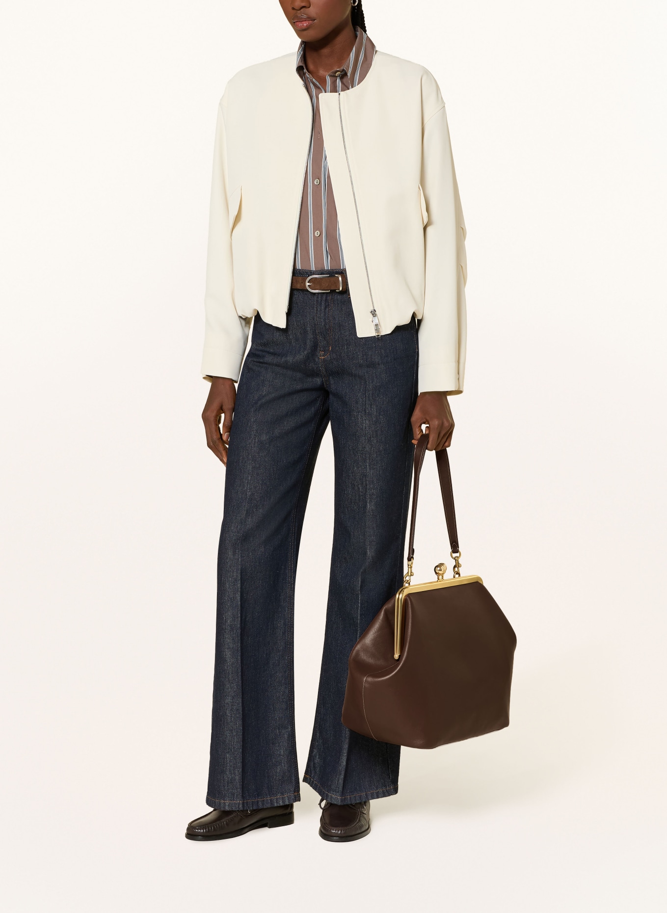 COACH Kabelka KISSLOCK FRAME LARGE: TMAVĚ HNĚDÁ / ZLATÁ